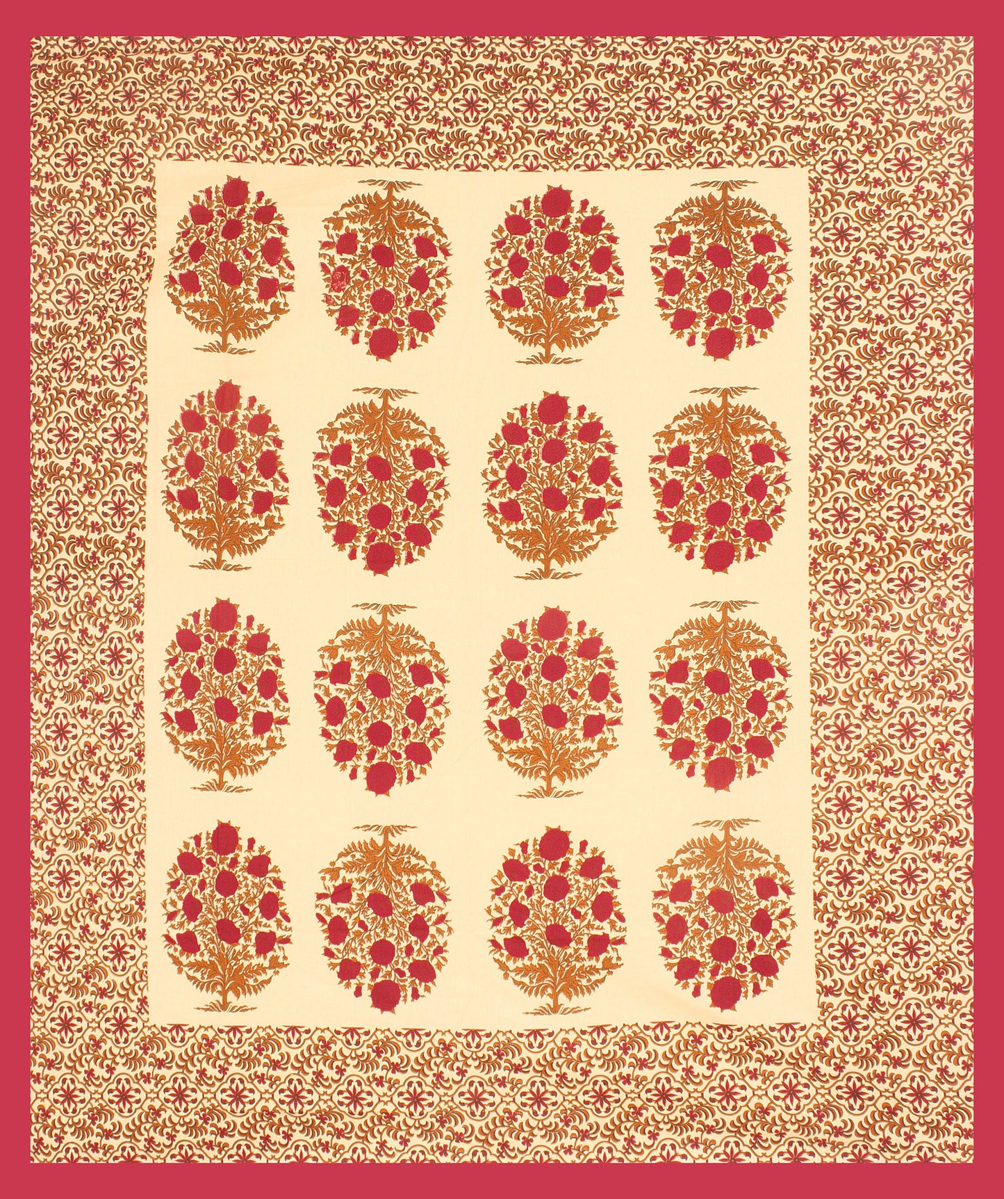 Cotton Double Jaipuri Prints Flat Bedsheet  With 2 Pillow Cover