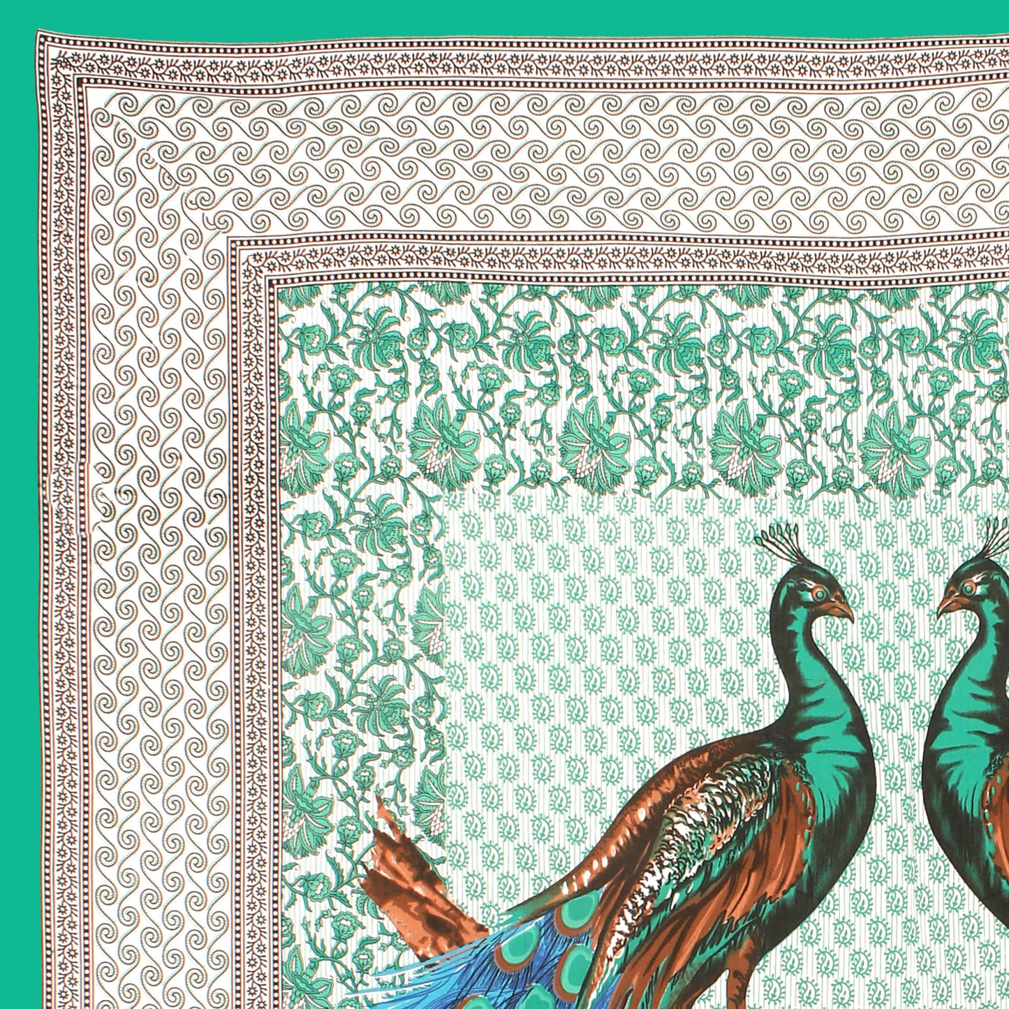 Cotton Double Jaipuri Prints Flat Bedsheet  With 2 Pillow Cover