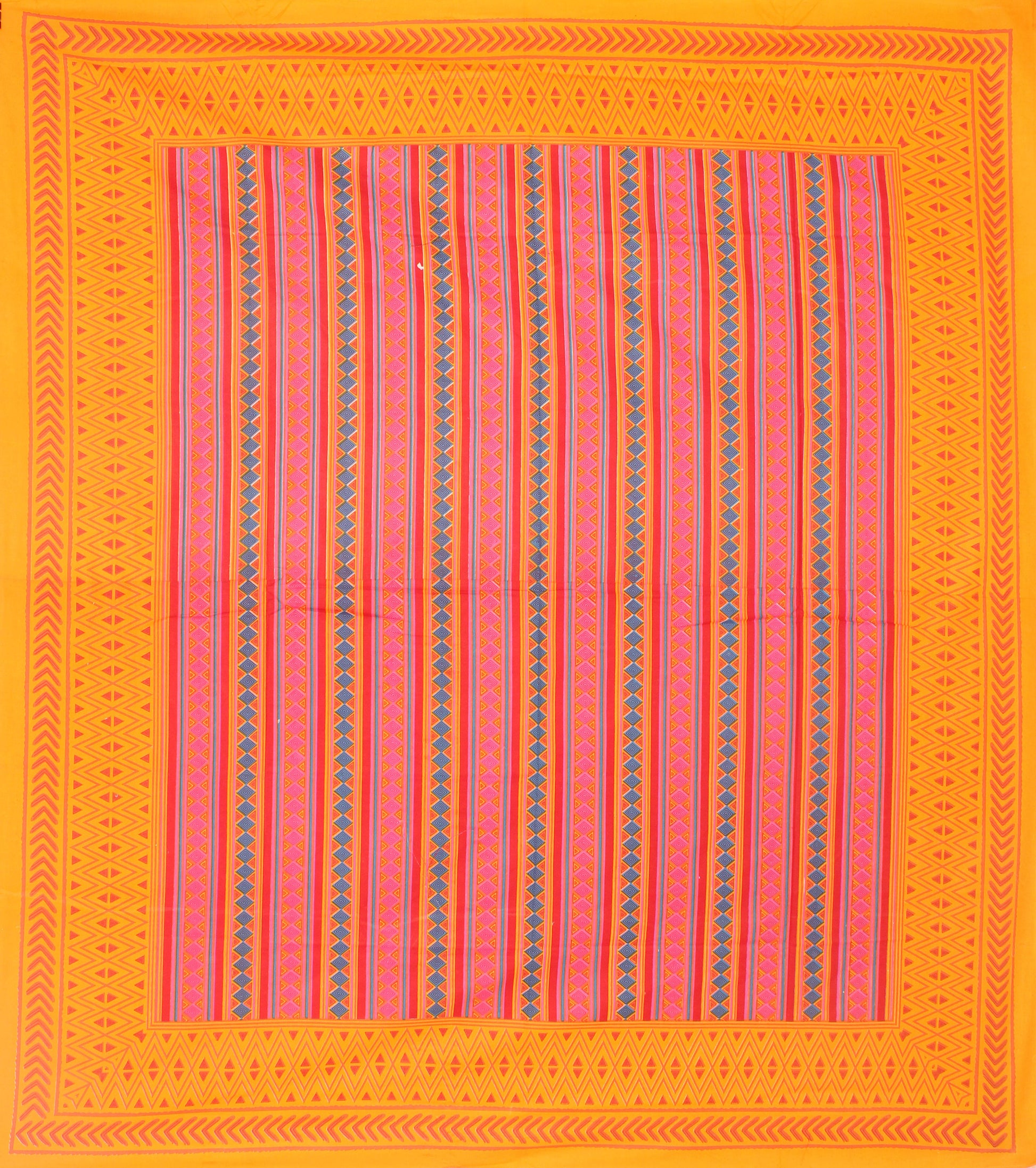 Cotton Double Jaipuri Prints Flat Bedsheet  With 2 Pillow Cover