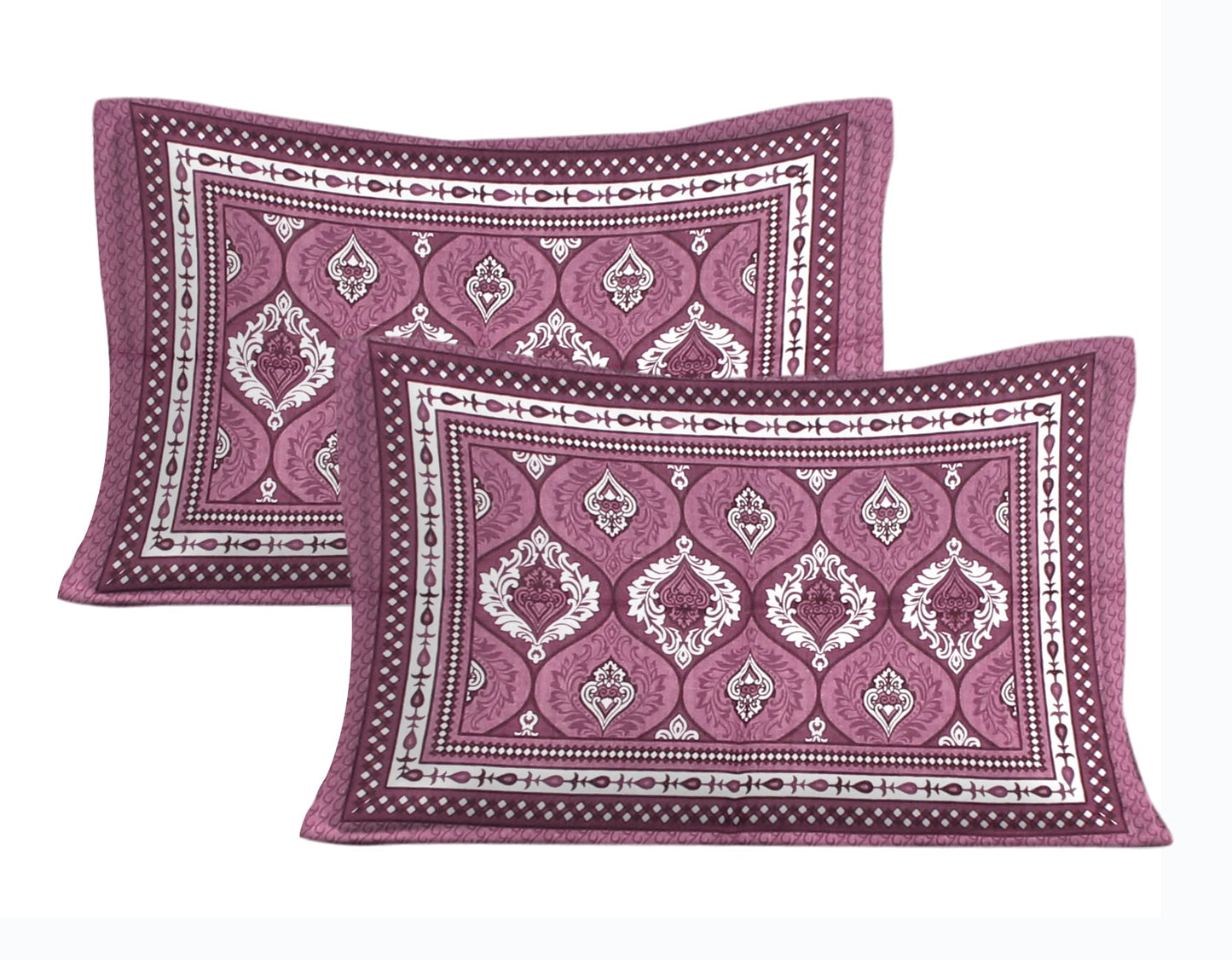 Cotton Double Jaipuri Prints Flat Bedsheet  With 2 Pillow Cover