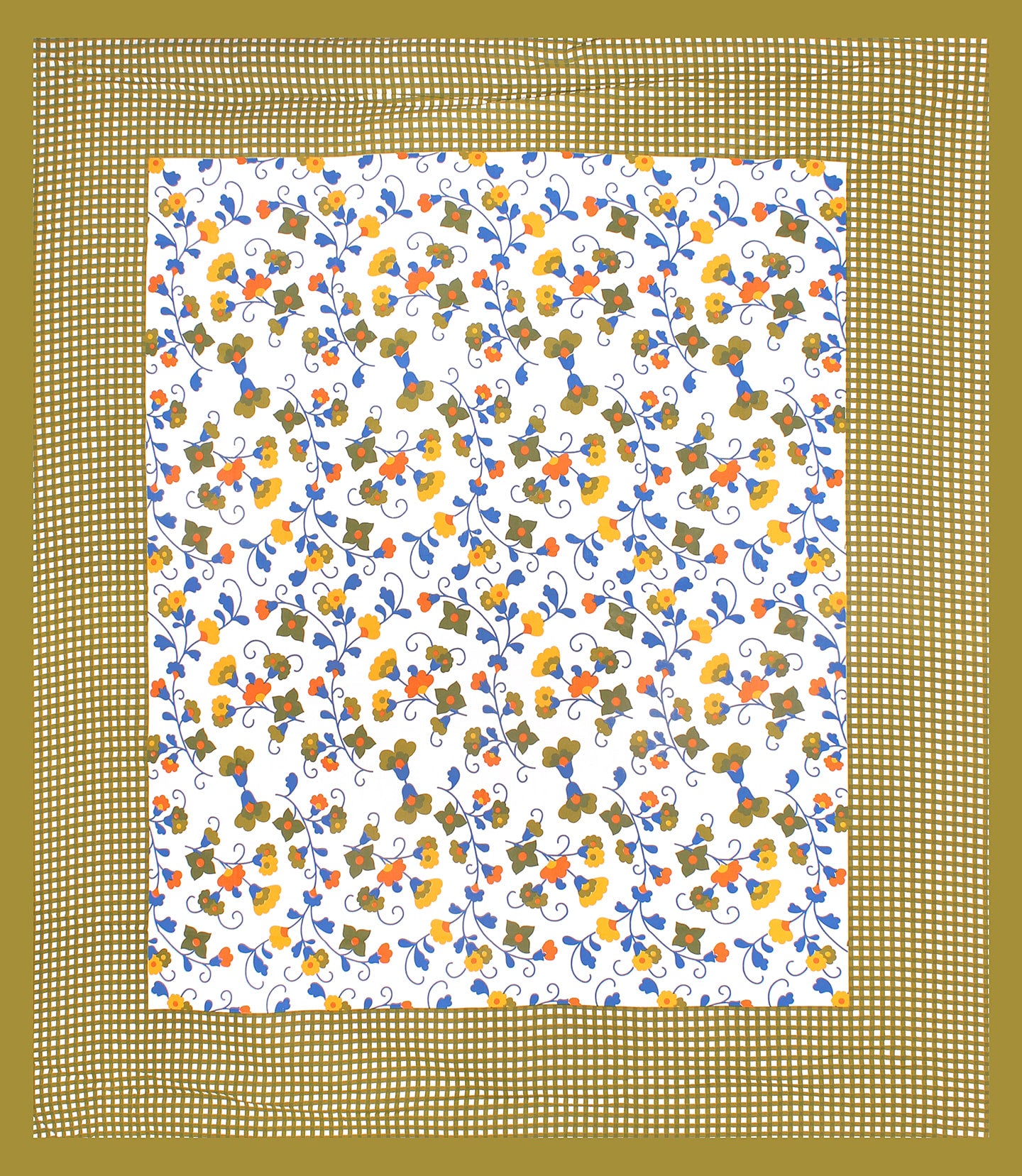 Cotton Double Floral Bedsheet  (Green)
