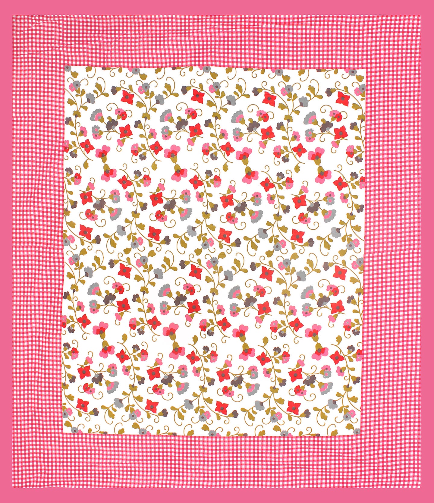 Cotton Double Floral Bedsheet  (PINK)
