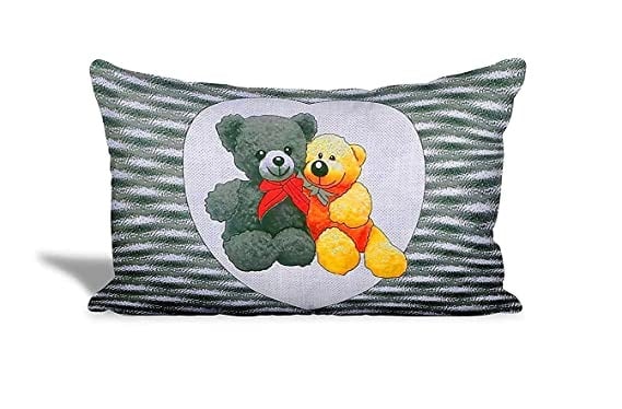 Teddy Cartoon Print Double Bed Sheet with 2 Matching Pillow Covers, Kids Bedsheet, Cartoon Bedsheet for Your Child  (Pack of 1, GREY)