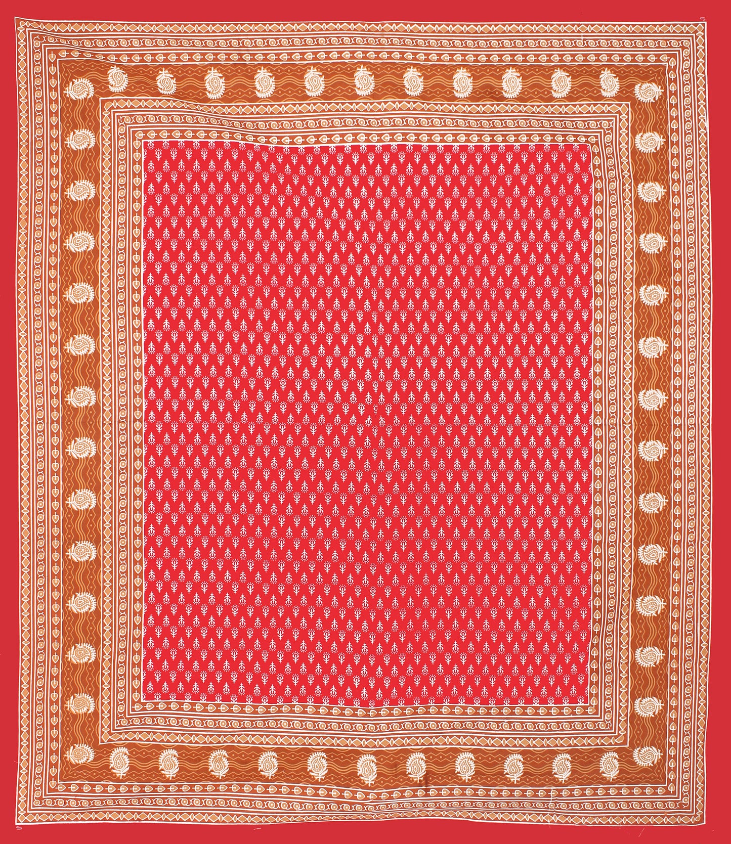 Cotton Double Printed Flat Bedsheet  (RED)