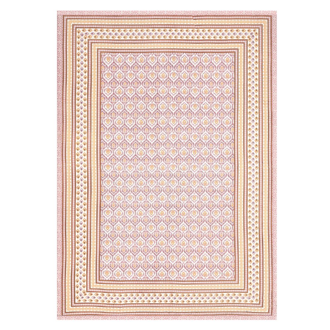 Cotton Jaipuri Diwan Size  Bedsheet With 2 Zipper Pillow Cover (Size 70*100)