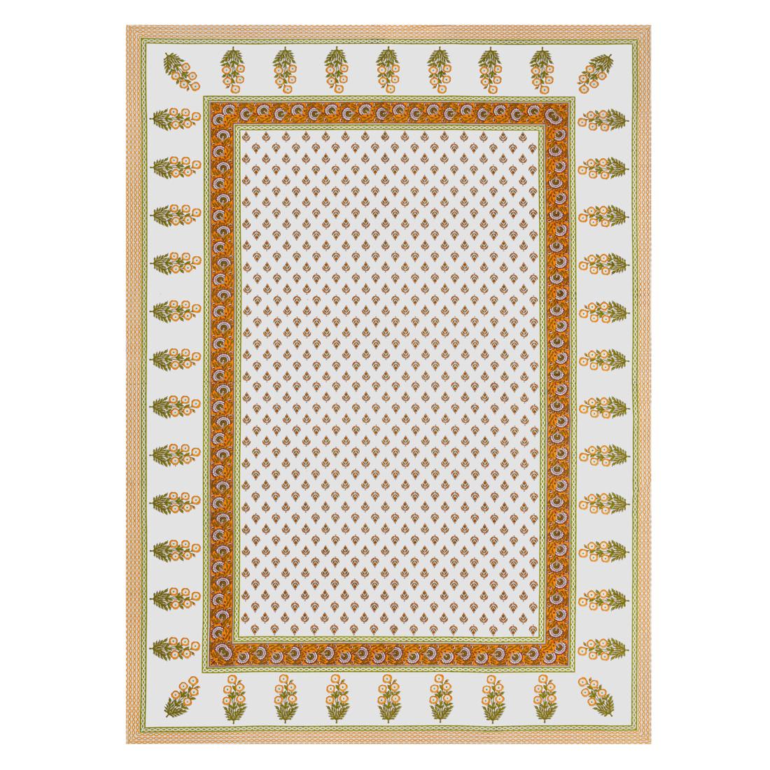 Cotton Jaipuri Diwan Size  Bedsheet With 2 Zipper Pillow Cover (Size 70*100)