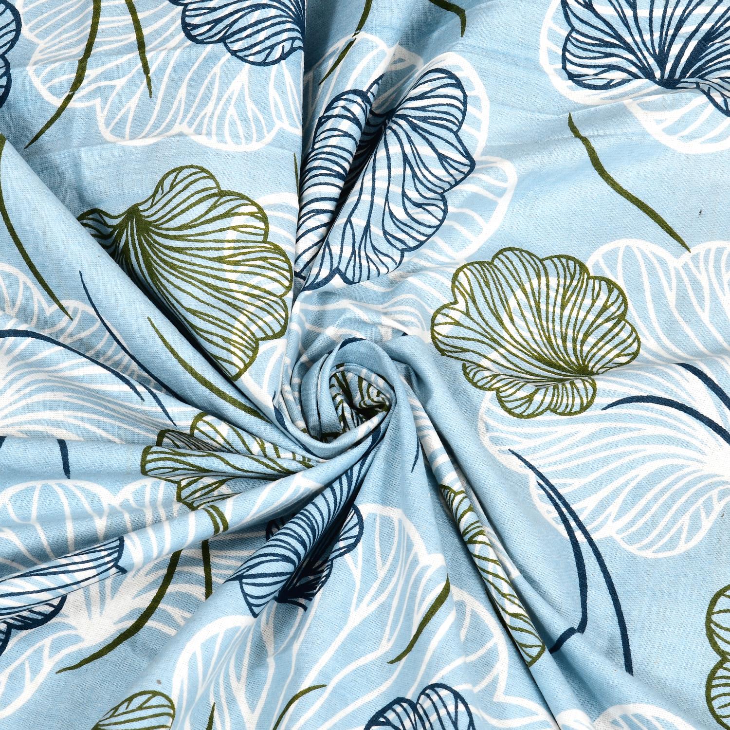 Cotton Jaipuri Diwan Size  Bedsheet With 2 Zipper Pillow Cover (Size 70*100)