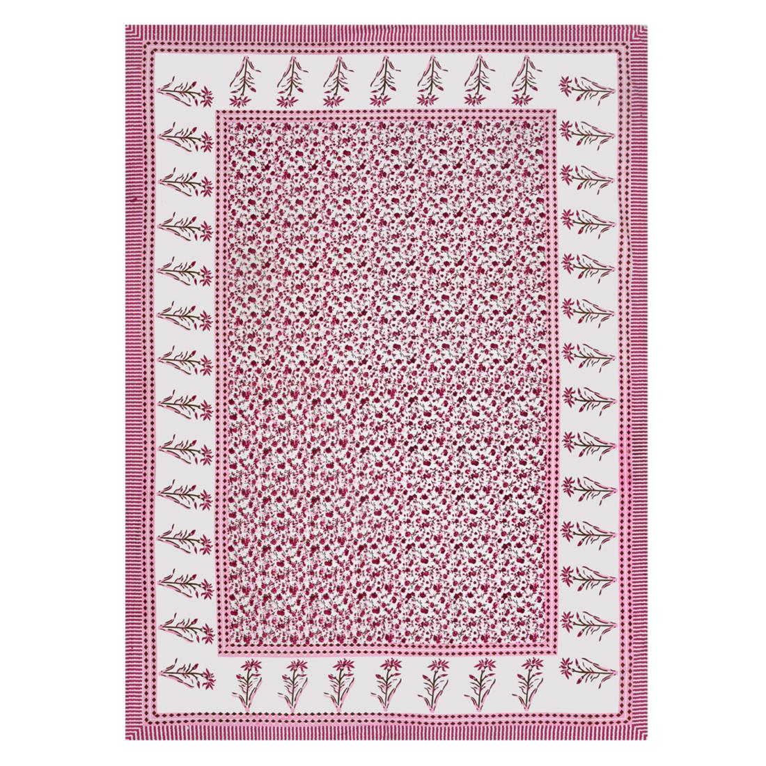 Cotton Jaipuri Diwan Size  Bedsheet With 2 Zipper Pillow Cover (Size 70*100)