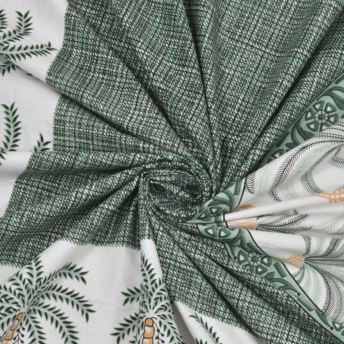 Cotton Jaipuri Diwan Size  Bedsheet With 2 Zipper Pillow Cover (Size 70*100)
