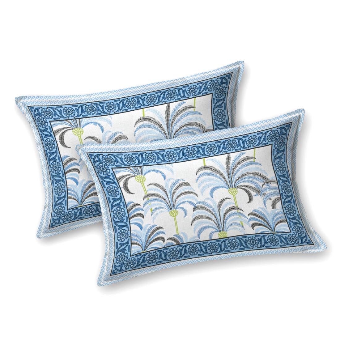 Cotton Jaipuri Diwan Size  Bedsheet With 2 Zipper Pillow Cover (Size 70*100)