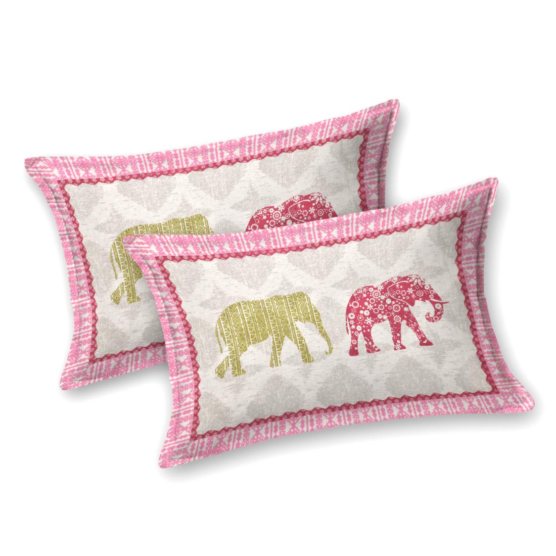 Cotton Jaipuri Diwan Size  Bedsheet With 2 Zipper Pillow Cover (Size 70*100)
