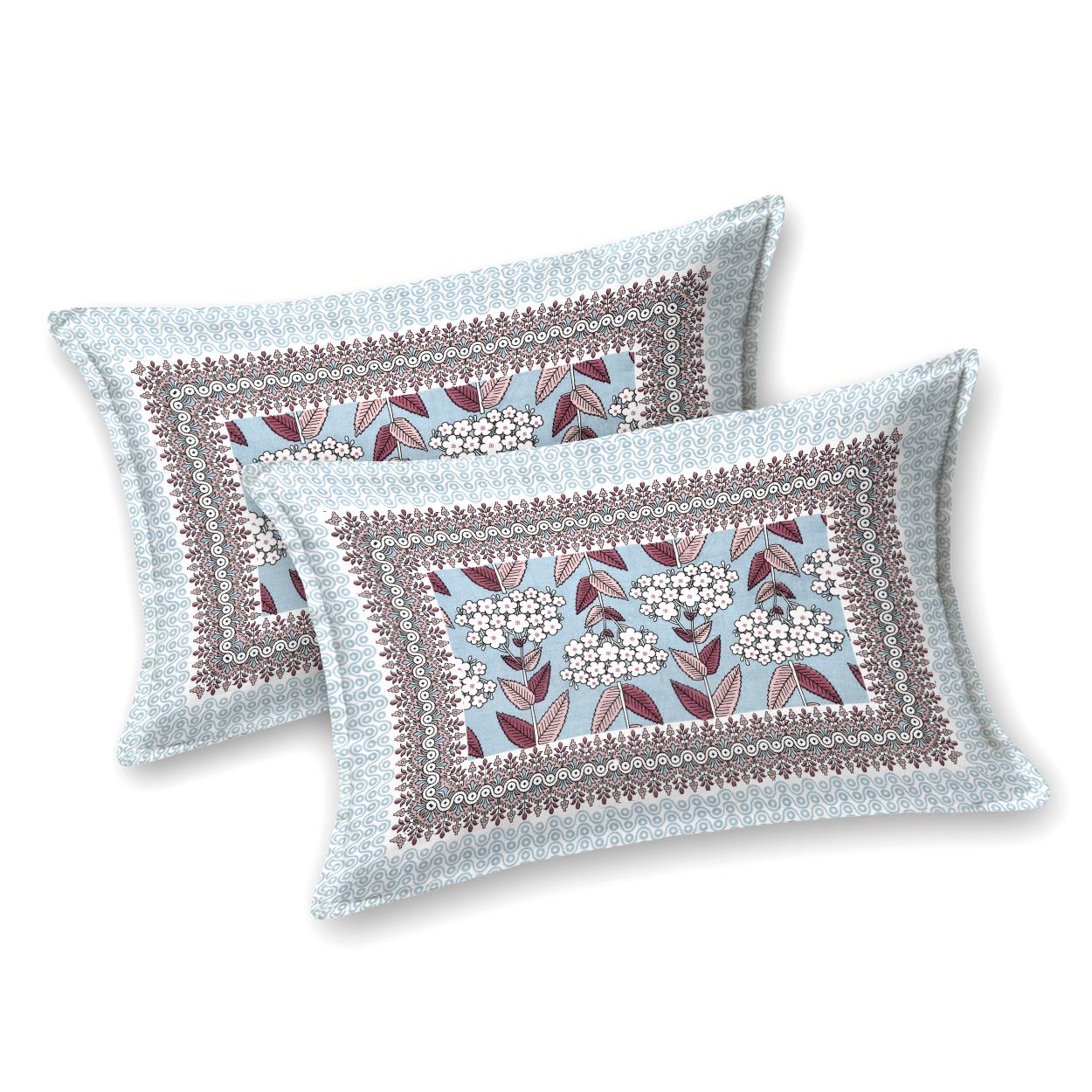 Cotton Jaipuri Diwan Size  Bedsheet With 2 Zipper Pillow Cover (Size 70*100)