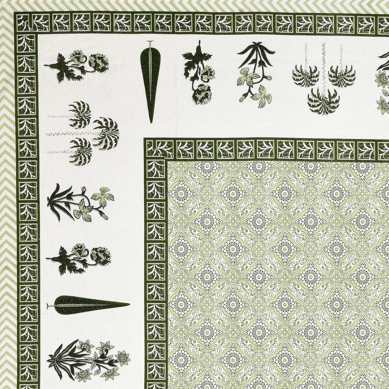 Cotton Jaipuri Diwan Size  Bedsheet With 2 Zipper Pillow Cover (Size 70*100)