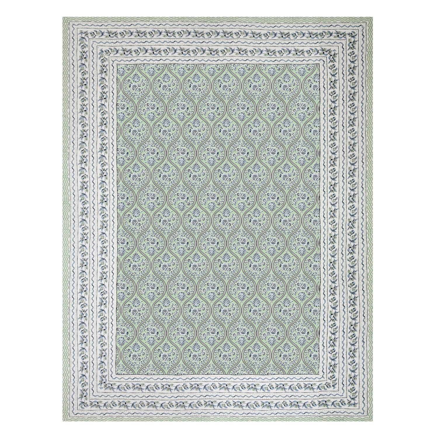 Cotton Jaipuri Diwan Size  Bedsheet With 2 Zipper Pillow Cover (Size 70*100)