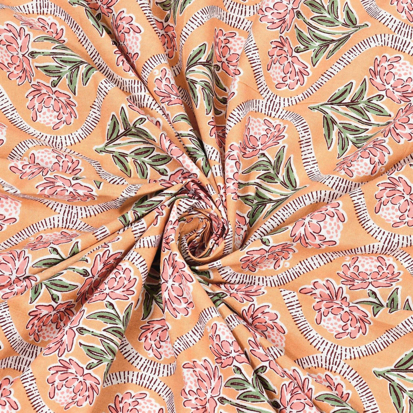 Cotton Jaipuri Diwan Size  Bedsheet With 2 Zipper Pillow Cover (Size 70*100)
