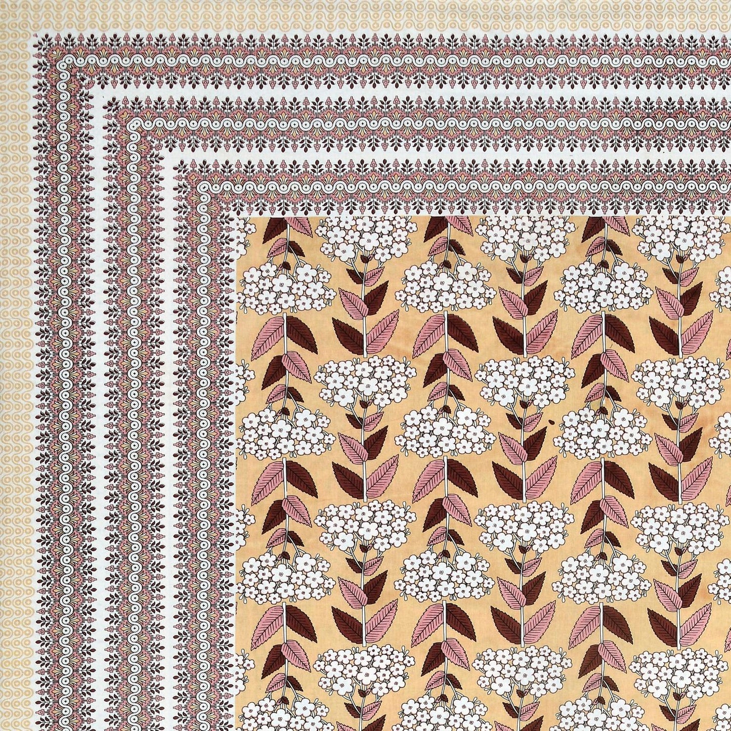 Cotton Jaipuri Diwan Size  Bedsheet With 2 Zipper Pillow Cover (Size 70*100)