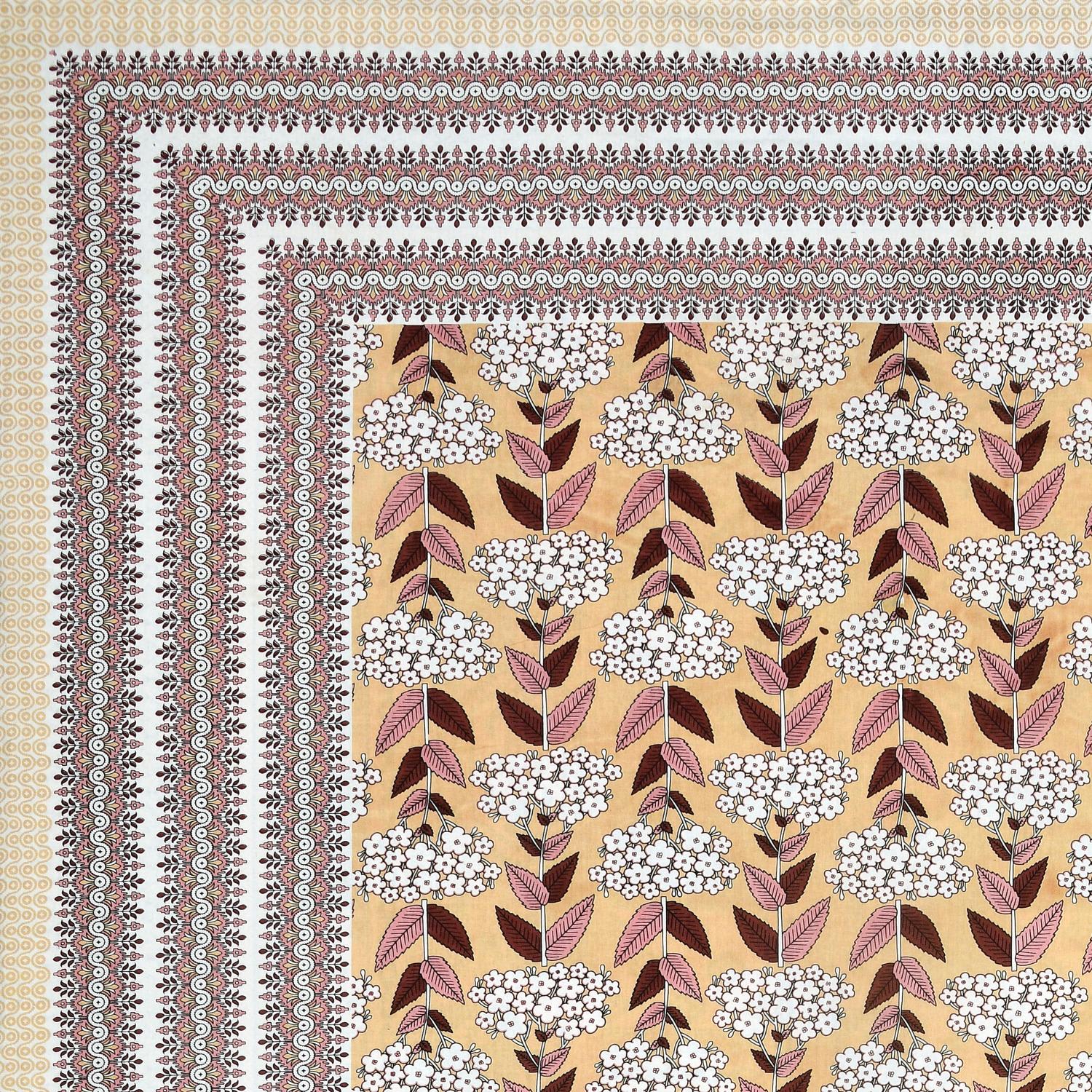 Cotton Jaipuri Diwan Size  Bedsheet With 2 Zipper Pillow Cover (Size 70*100)