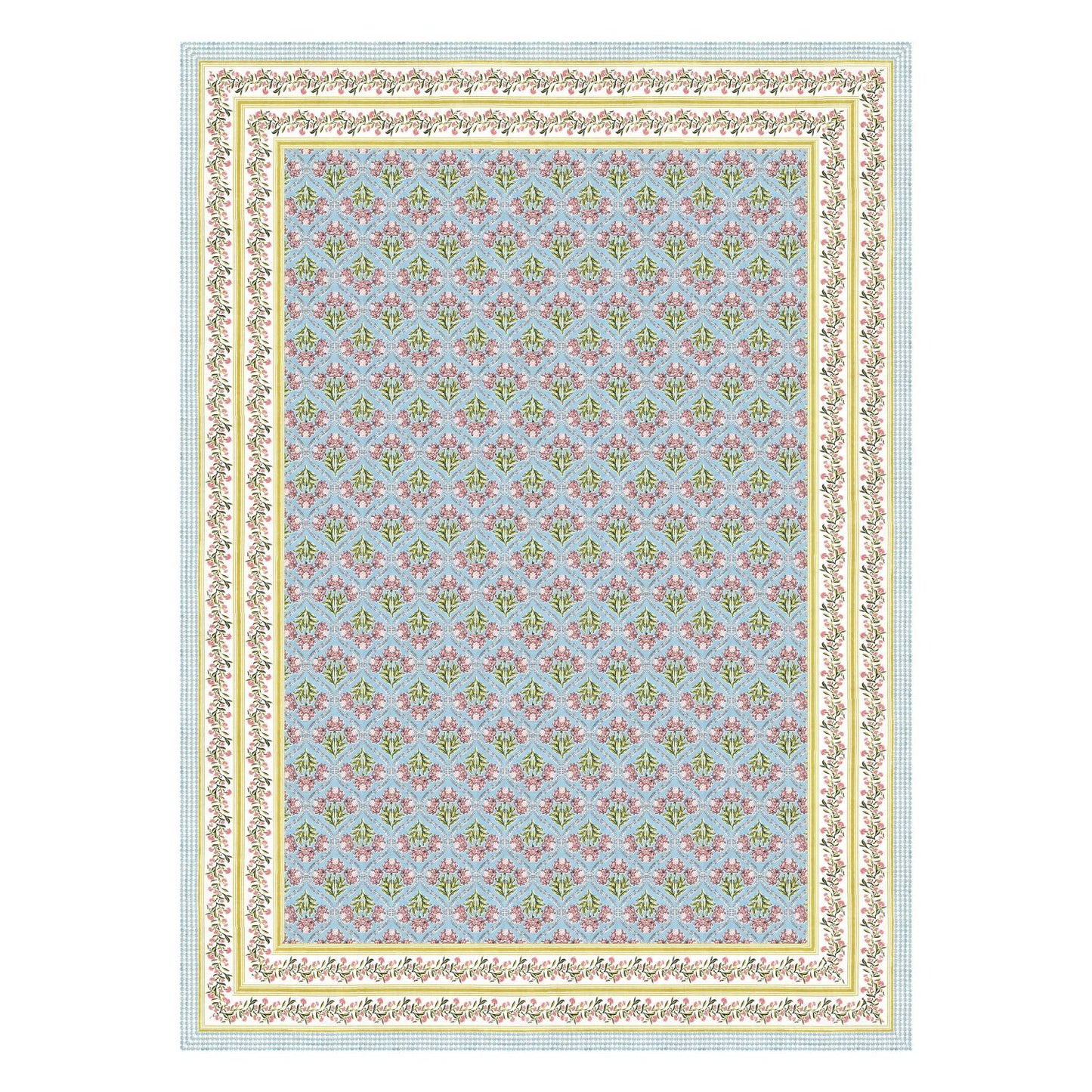 Cotton Jaipuri Diwan Size  Bedsheet With 2 Zipper Pillow Cover (Size 70*100)