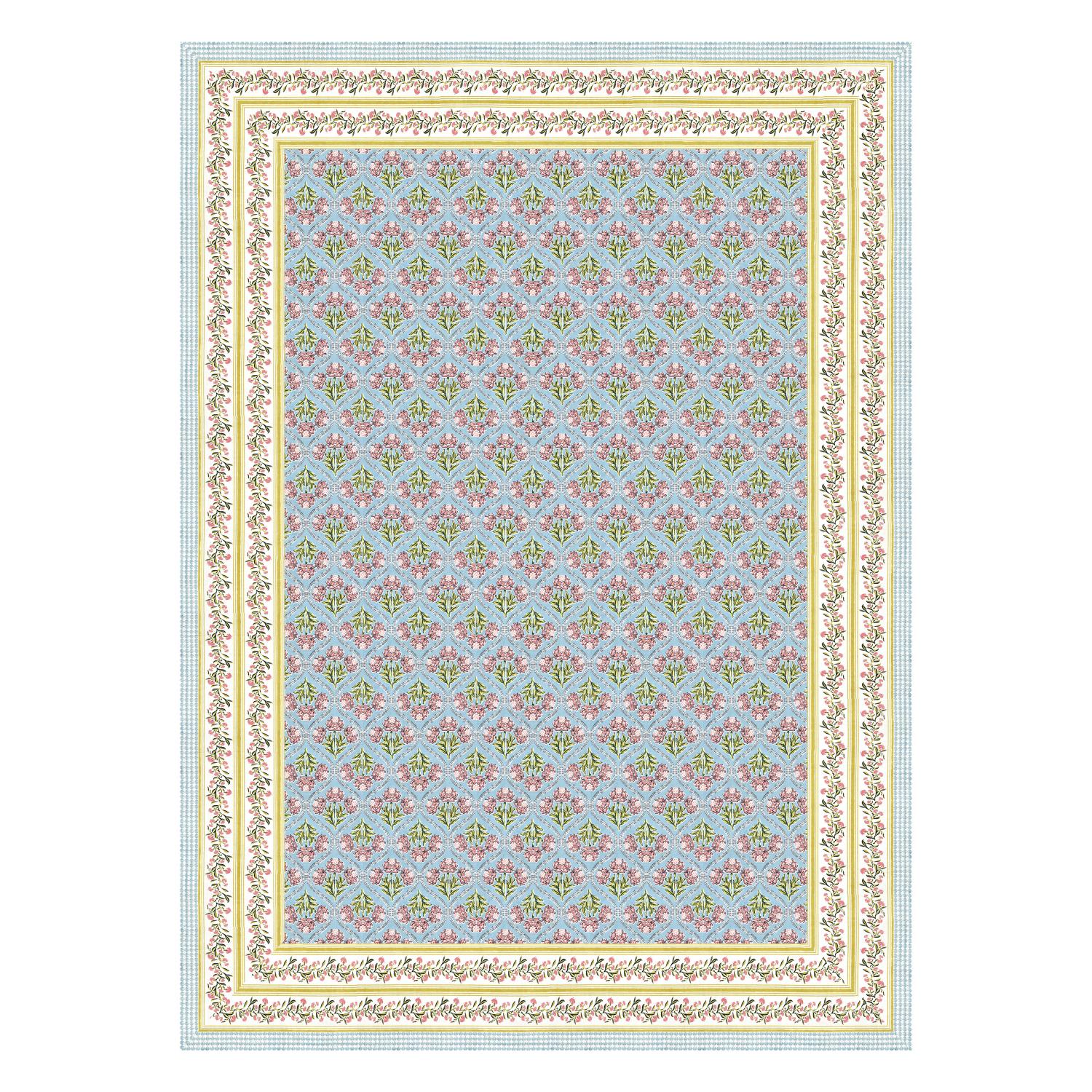 Cotton Jaipuri Diwan Size  Bedsheet With 2 Zipper Pillow Cover (Size 70*100)