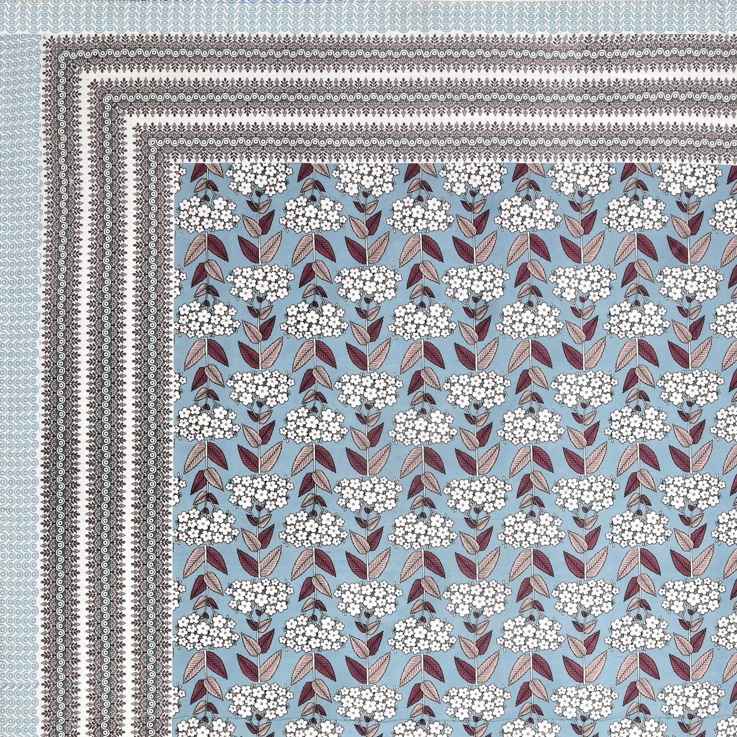 Cotton Jaipuri Diwan Size  Bedsheet With 2 Zipper Pillow Cover (Size 70*100)