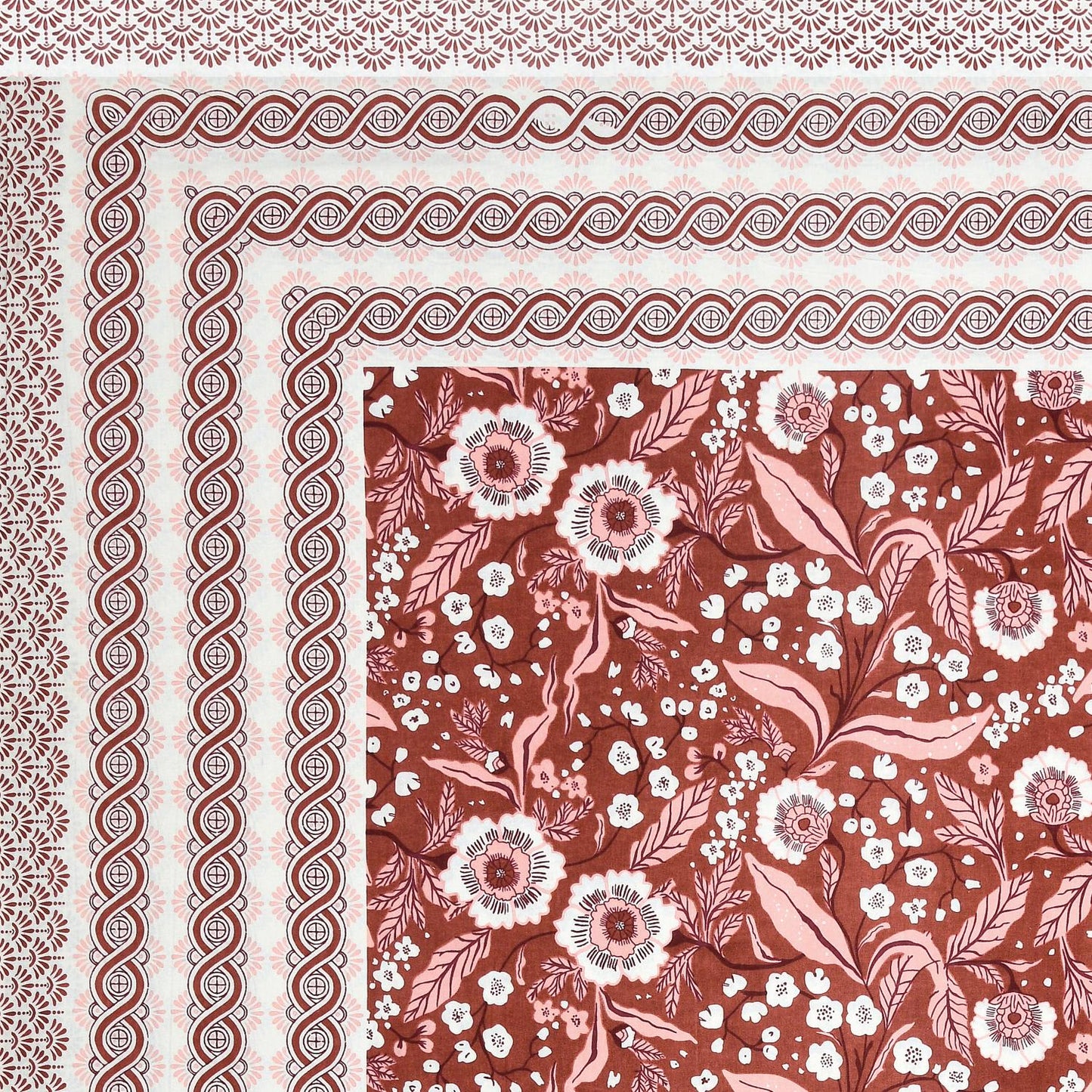 Cotton Jaipuri Diwan Size  Bedsheet With 2 Zipper Pillow Cover (Size 70*100)
