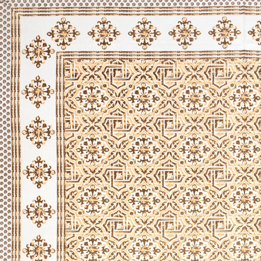 Cotton Jaipuri Diwan Size  Bedsheet With 2 Zipper Pillow Cover (Size 70*100)
