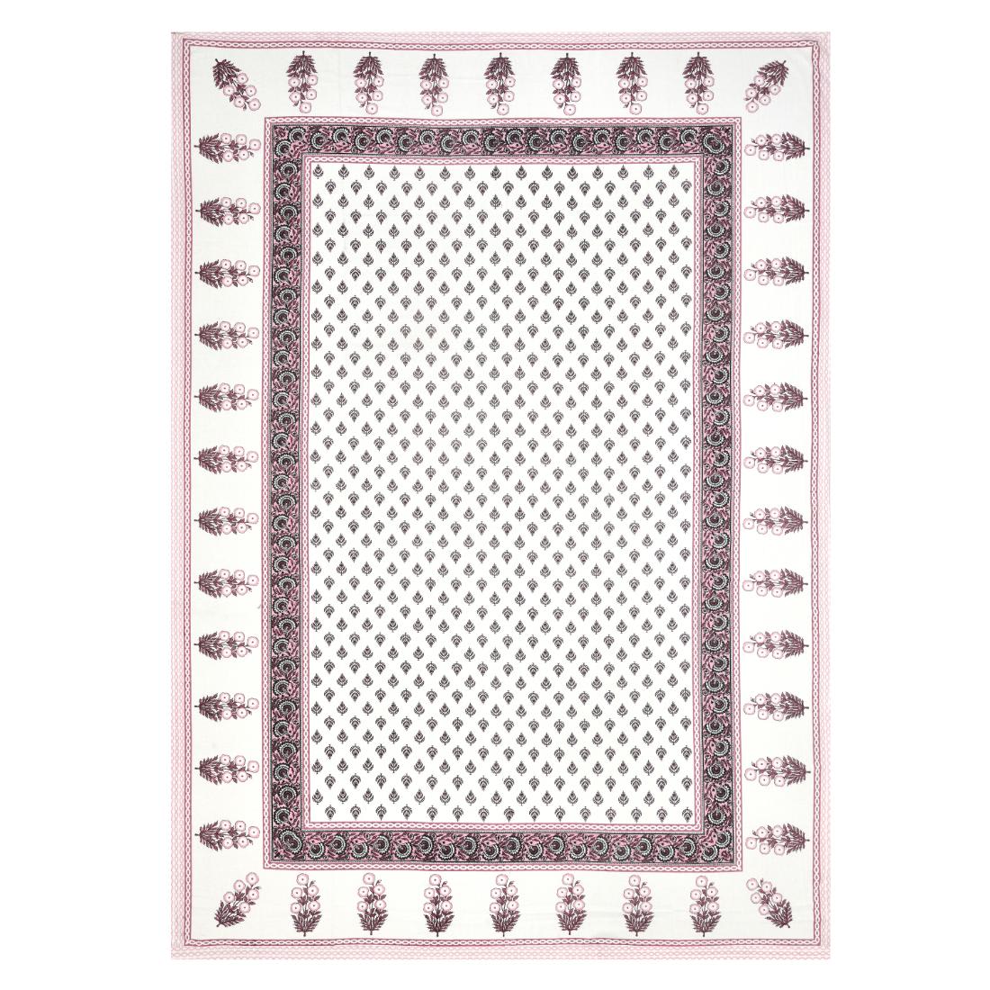 Cotton Jaipuri Diwan Size  Bedsheet With 2 Zipper Pillow Cover (Size 70*100)