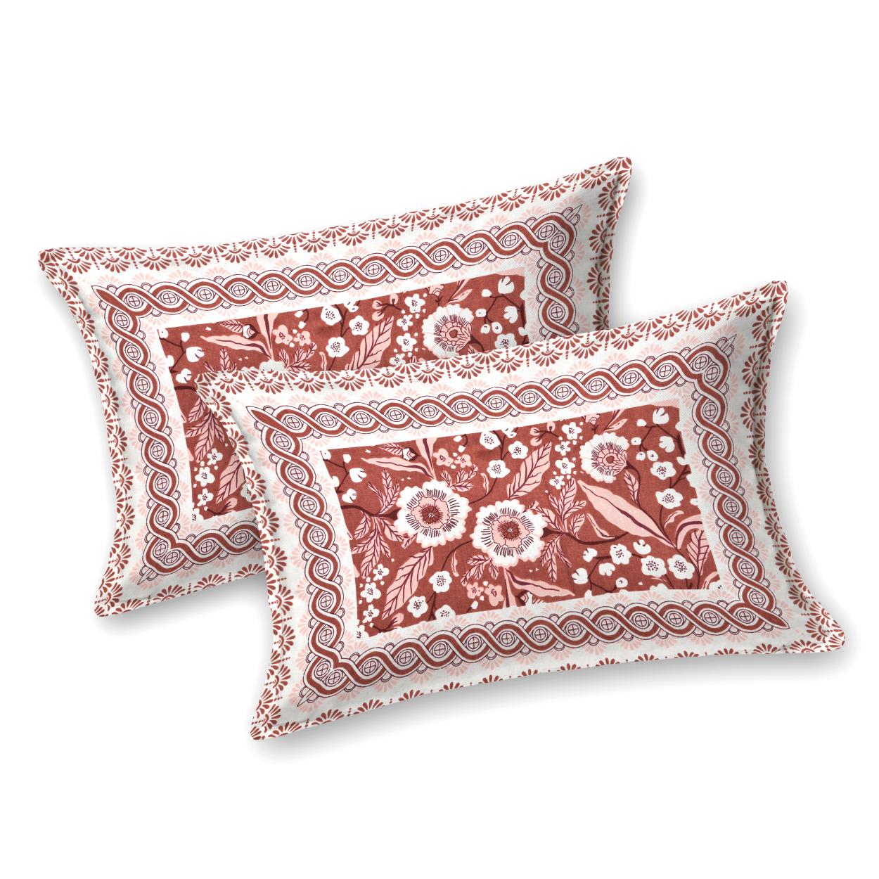 Cotton Jaipuri Diwan Size  Bedsheet With 2 Zipper Pillow Cover (Size 70*100)