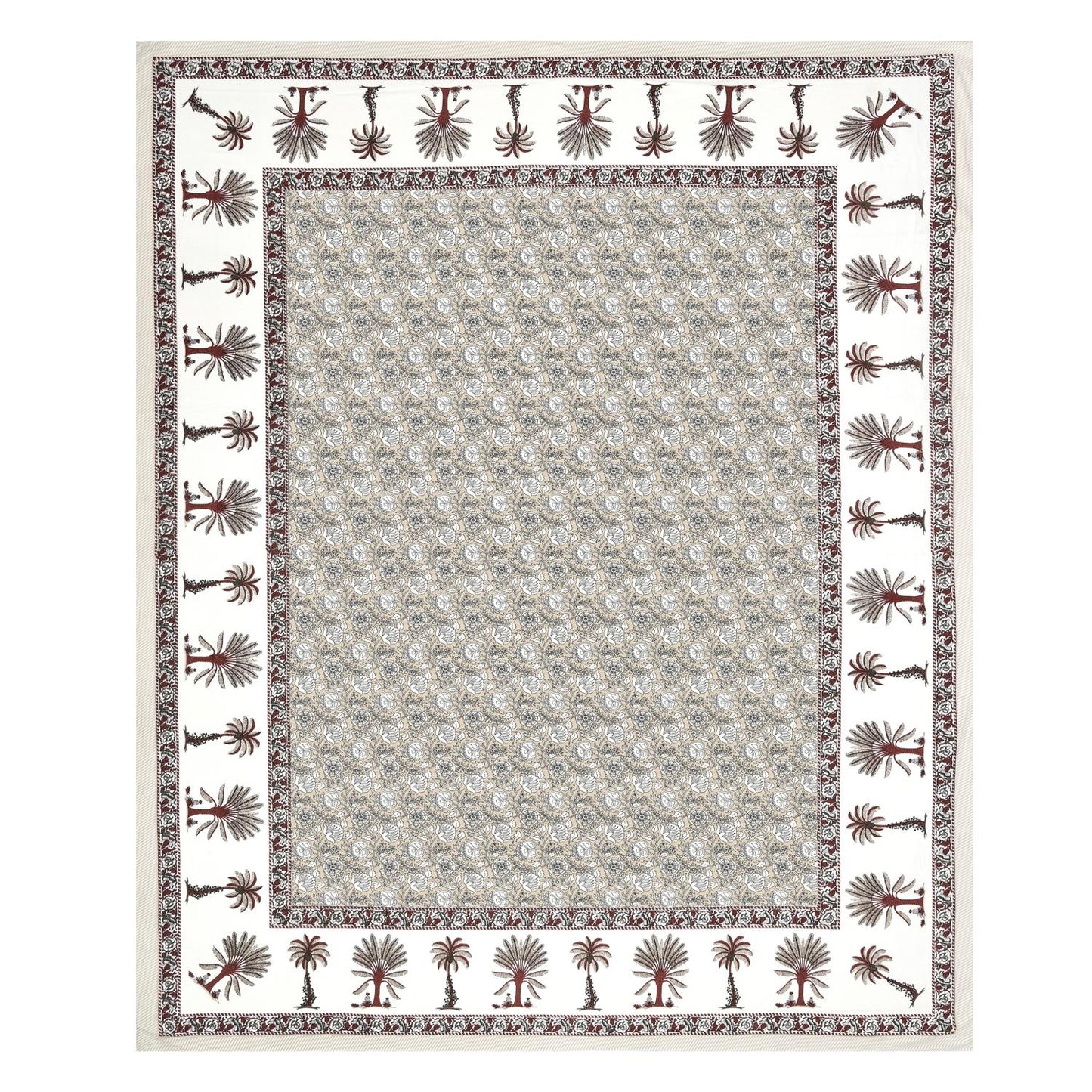 Cotton Jaipuri Diwan Size  Bedsheet With 2 Zipper Pillow Cover (Size 70*100)