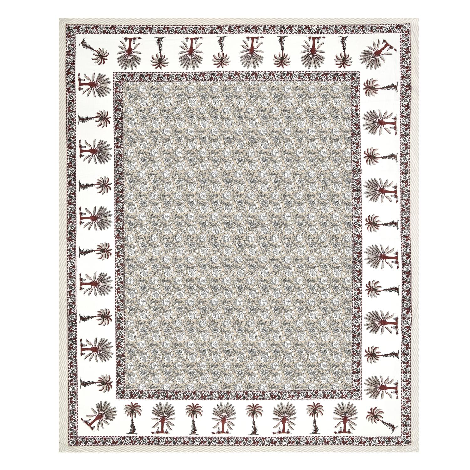 Cotton Jaipuri Diwan Size  Bedsheet With 2 Zipper Pillow Cover (Size 70*100)