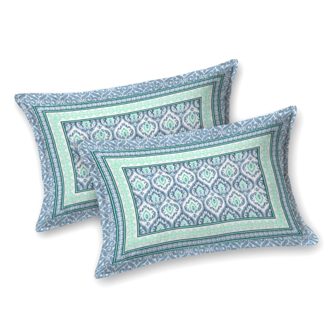 Cotton Jaipuri Diwan Size  Bedsheet With 2 Zipper Pillow Cover (Size 70*100)