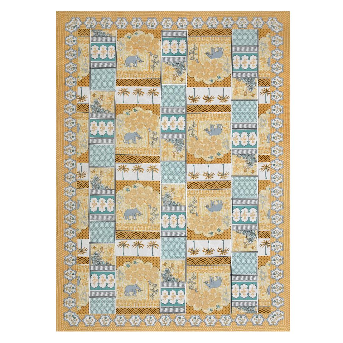 Cotton Jaipuri Diwan Size  Bedsheet With 2 Zipper Pillow Cover (Size 70*100)