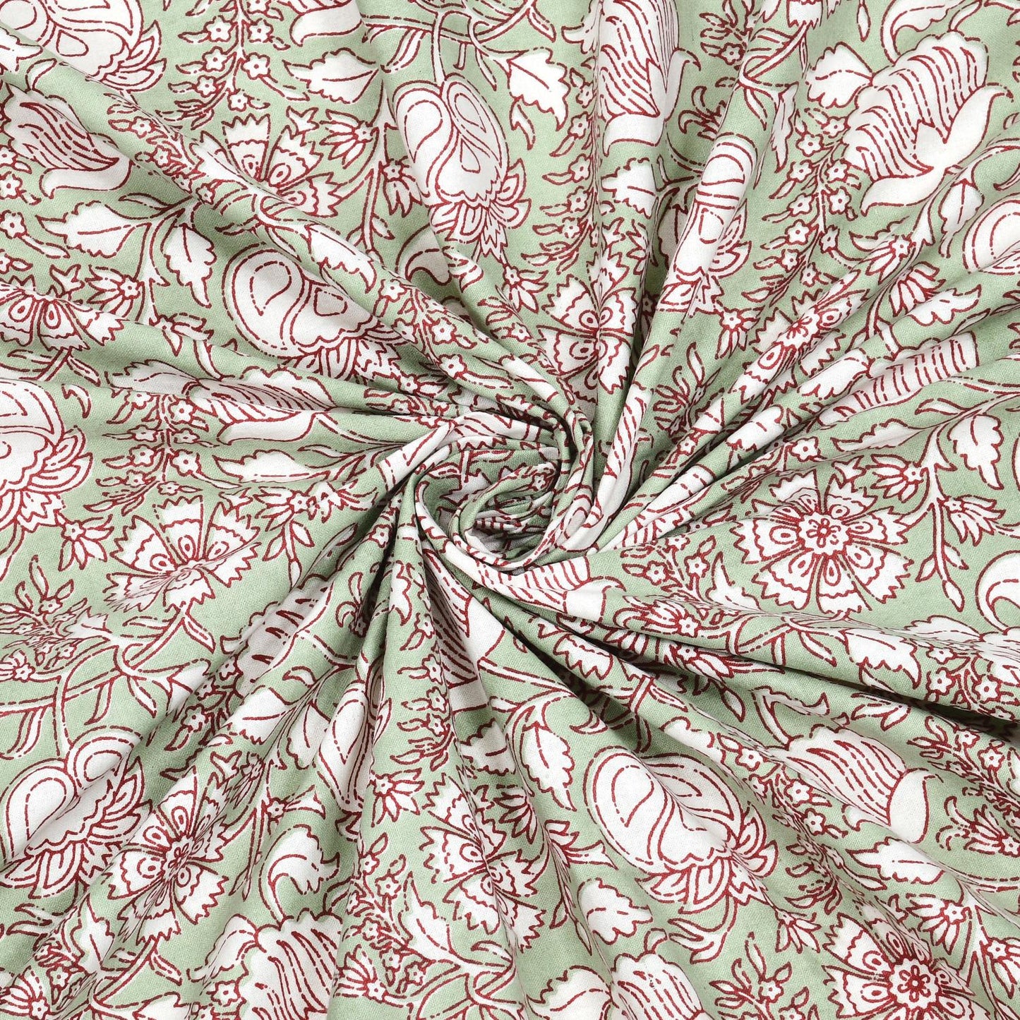 Cotton Jaipuri Diwan Size  Bedsheet With 2 Zipper Pillow Cover (Size 70*100)