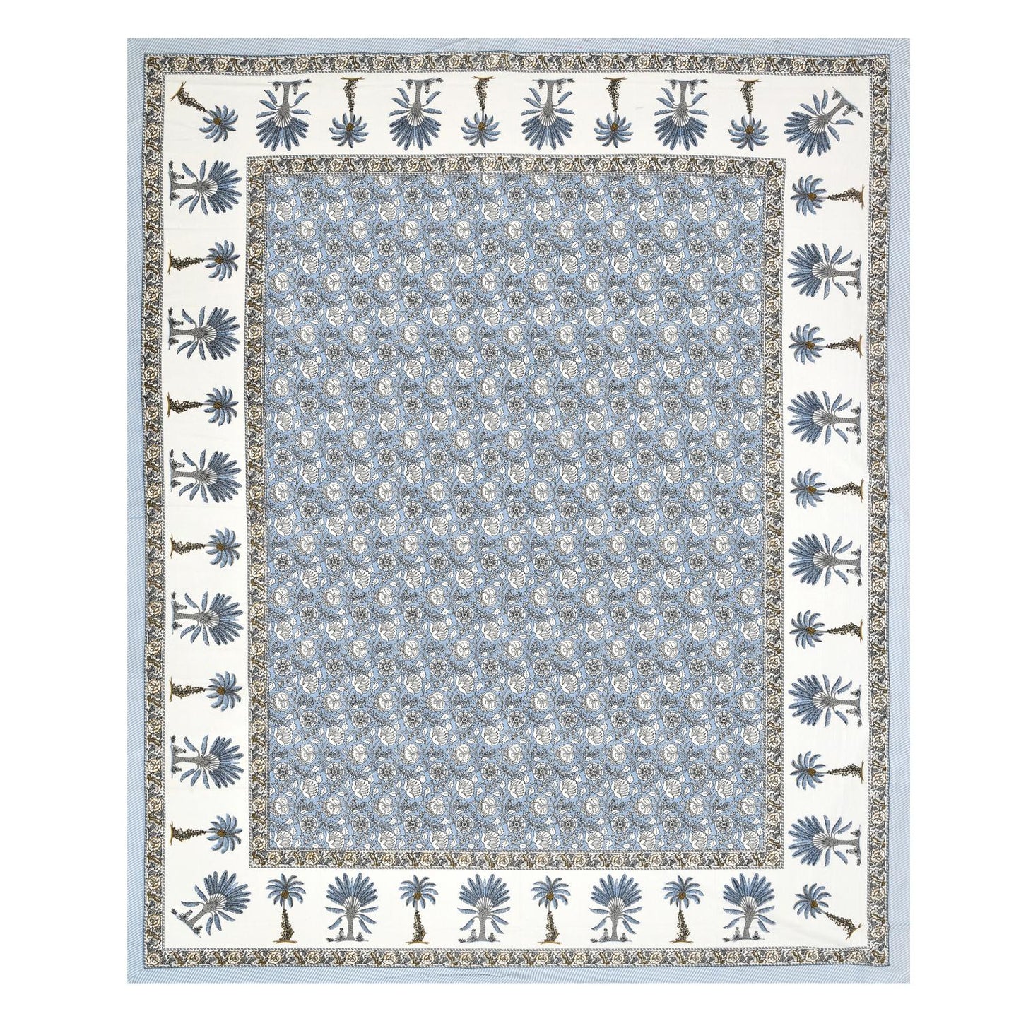 Cotton Jaipuri Diwan Size  Bedsheet With 2 Zipper Pillow Cover (Size 70*100)