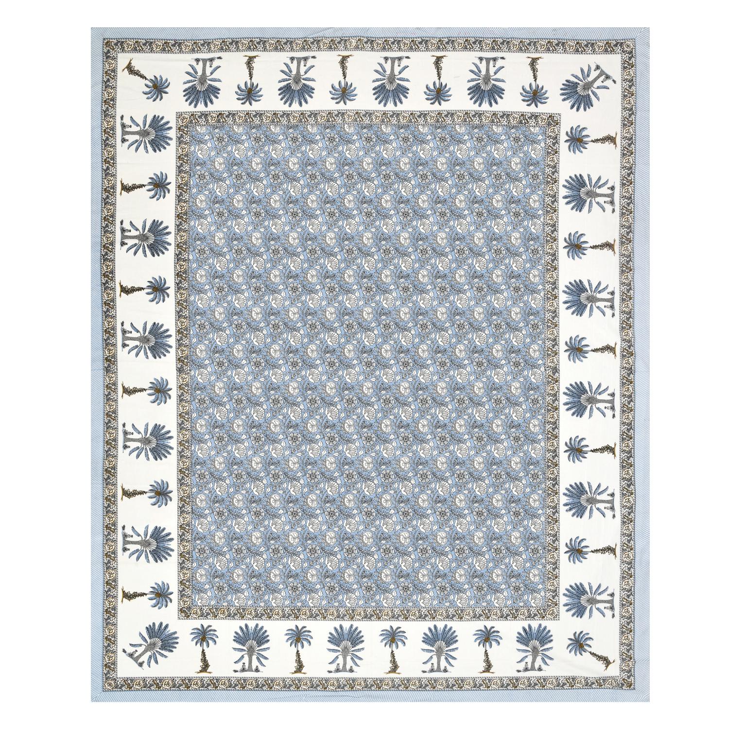 Cotton Jaipuri Diwan Size  Bedsheet With 2 Zipper Pillow Cover (Size 70*100)