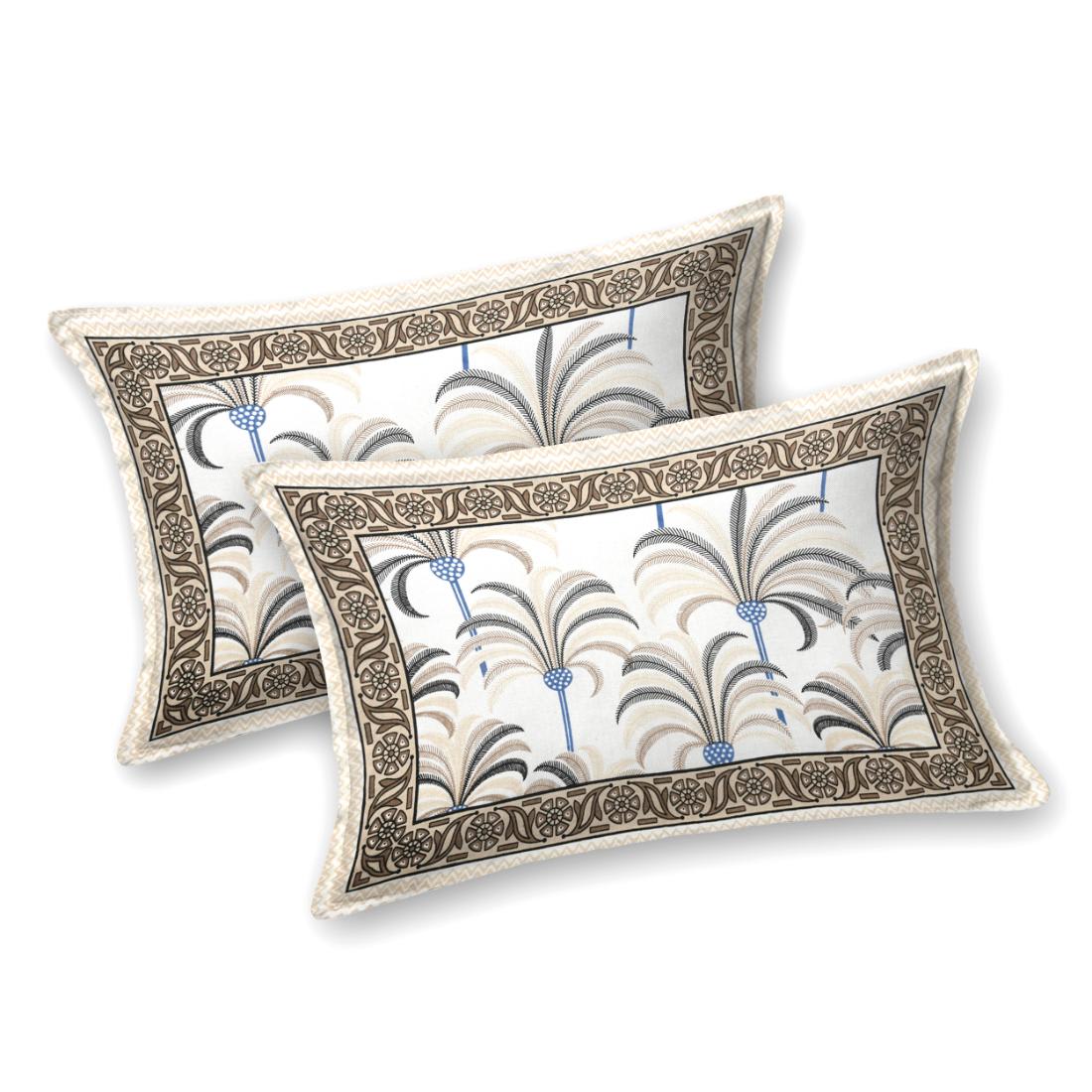 Cotton Jaipuri Diwan Size  Bedsheet With 2 Zipper Pillow Cover (Size 70*100)