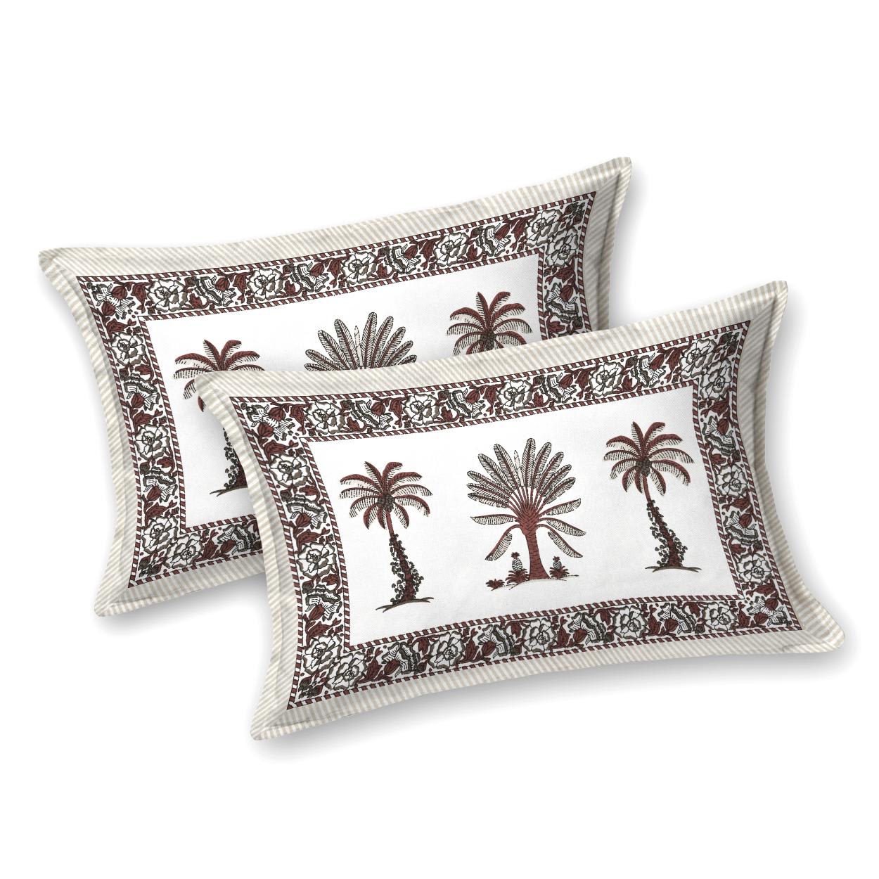 Cotton Jaipuri Diwan Size  Bedsheet With 2 Zipper Pillow Cover (Size 70*100)