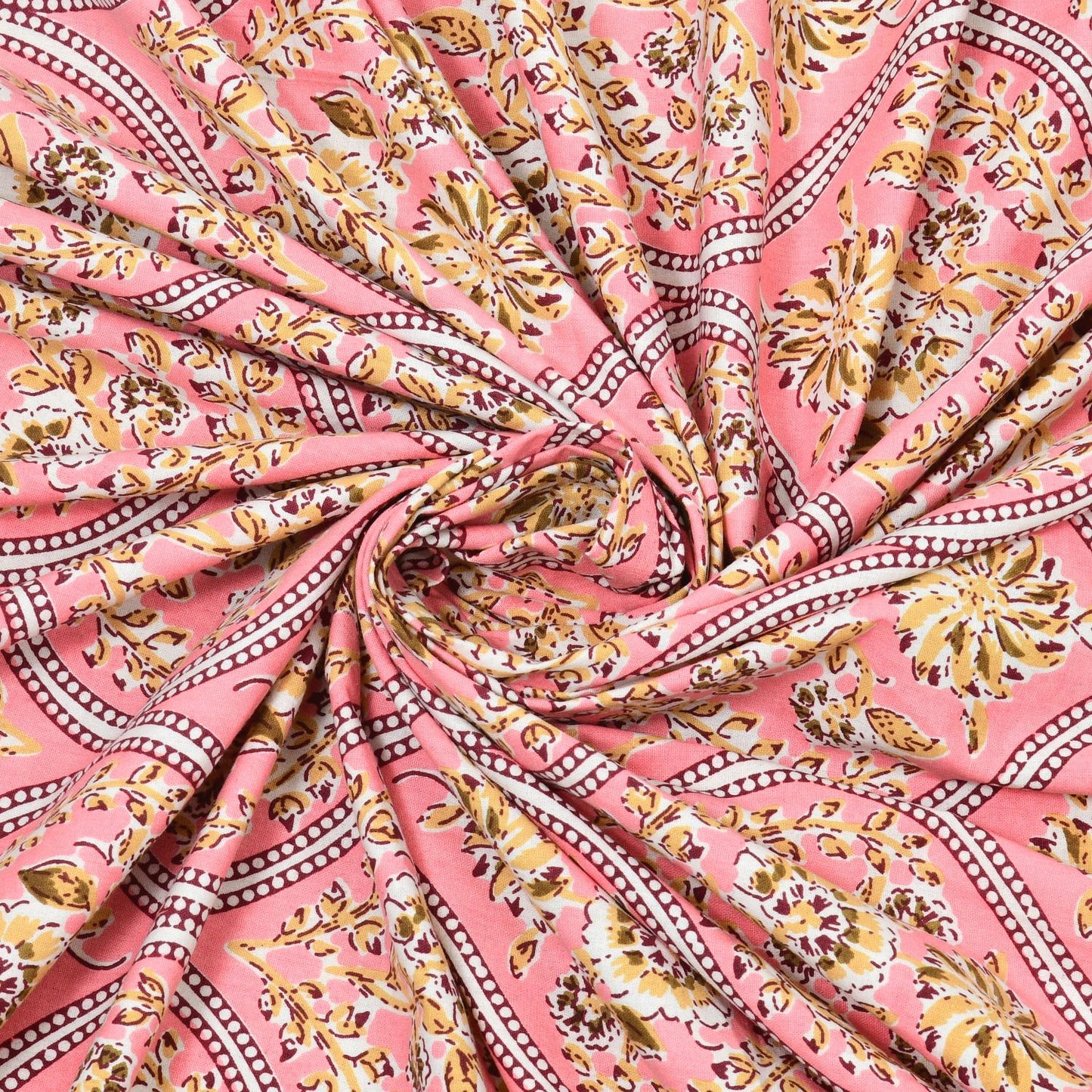 Cotton Jaipuri Diwan Size  Bedsheet With 2 Zipper Pillow Cover (Size 70*100)