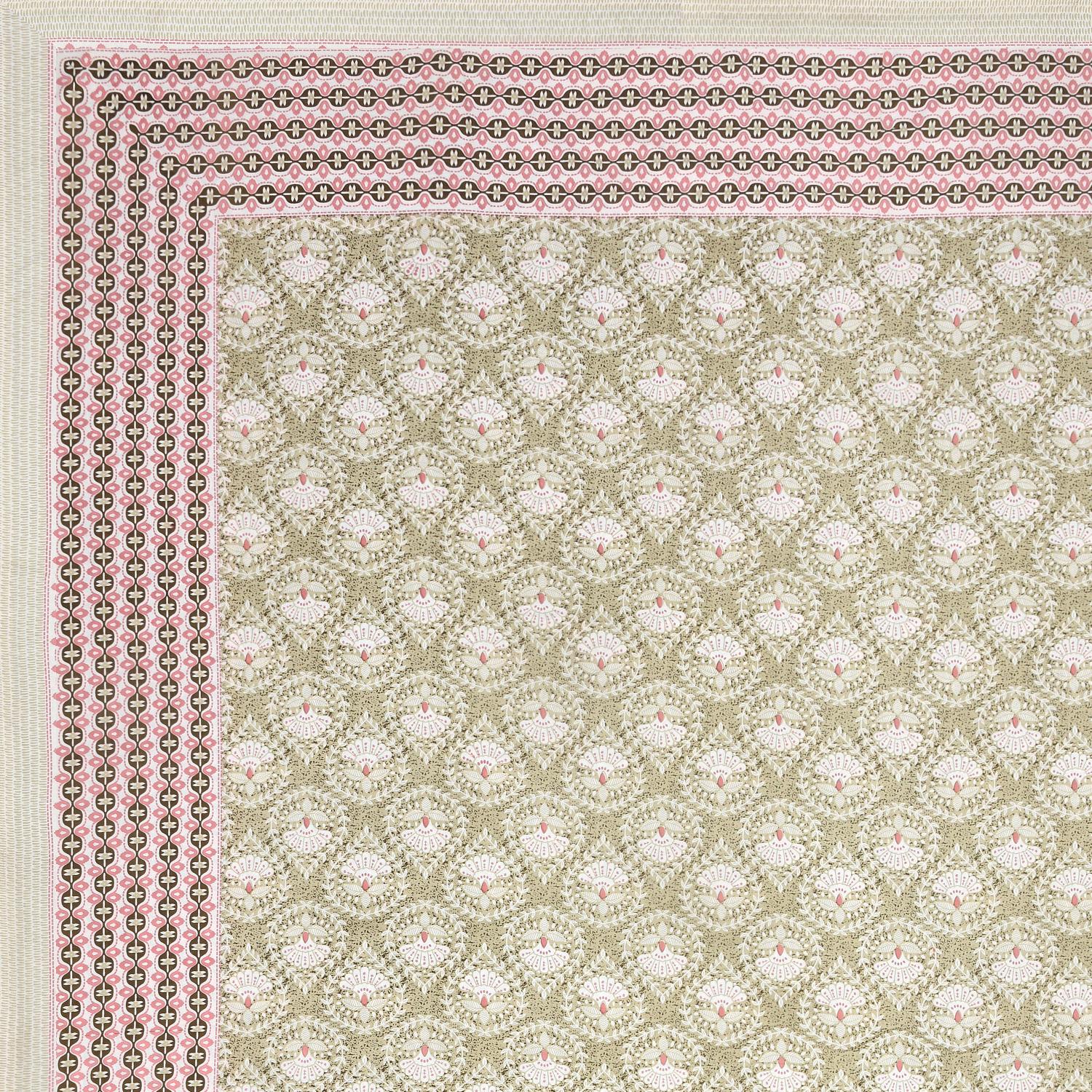 Cotton Jaipuri Diwan Size  Bedsheet With 2 Zipper Pillow Cover (Size 70*100)