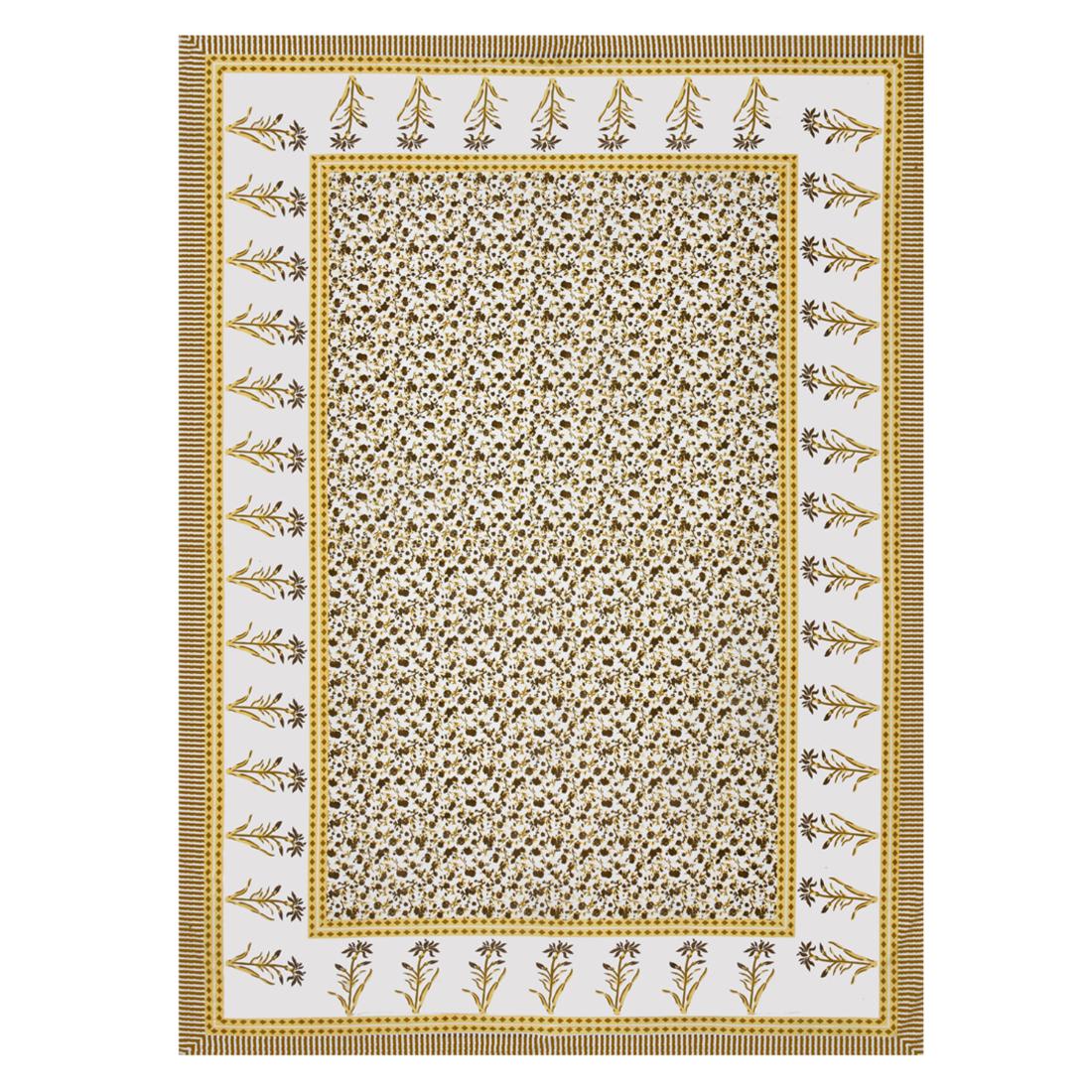 Cotton Jaipuri Diwan Size  Bedsheet With 2 Zipper Pillow Cover (Size 70*100)