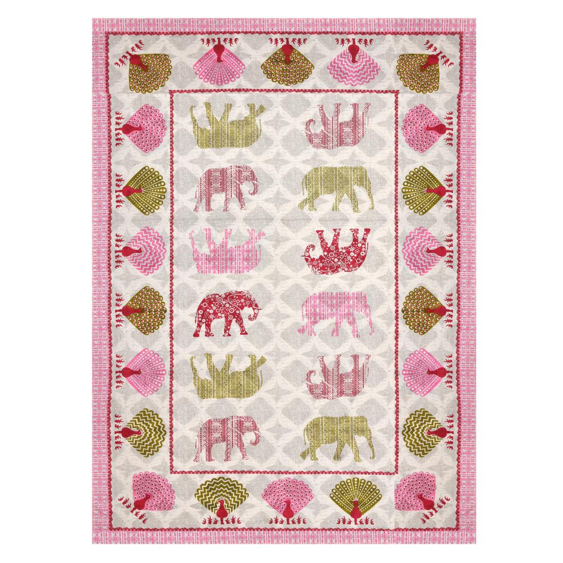 Cotton Jaipuri Diwan Size  Bedsheet With 2 Zipper Pillow Cover (Size 70*100)