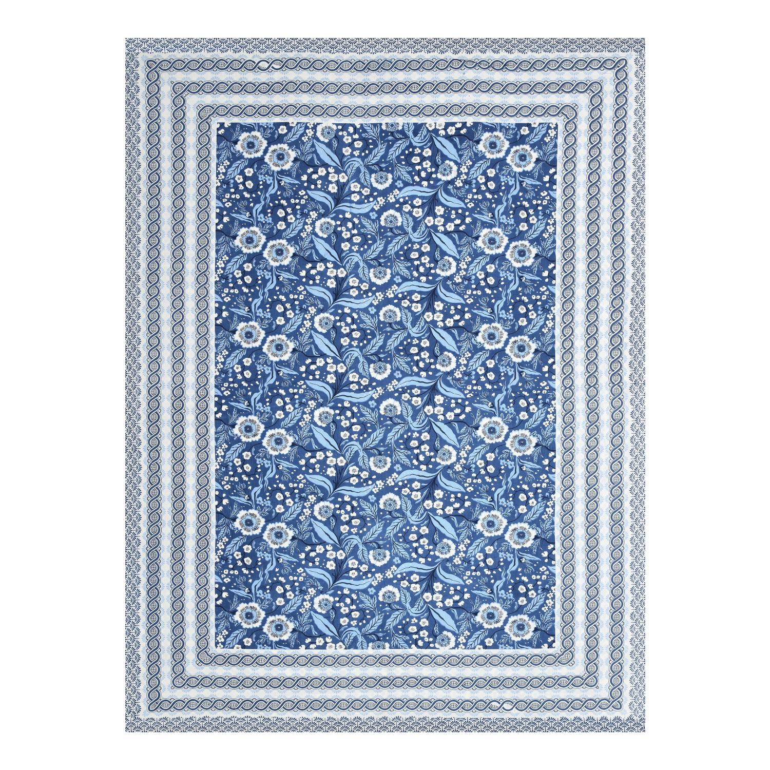 Cotton Jaipuri Diwan Size  Bedsheet With 2 Zipper Pillow Cover (Size 70*100)