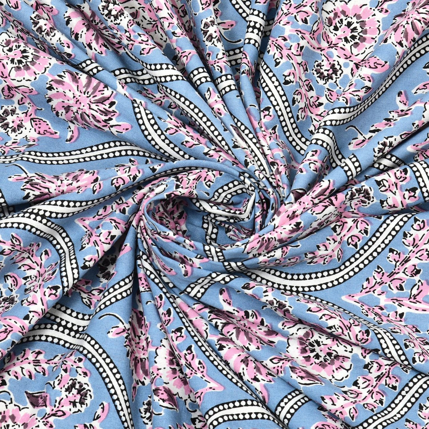 Cotton Jaipuri Diwan Size  Bedsheet With 2 Zipper Pillow Cover (Size 70*100)