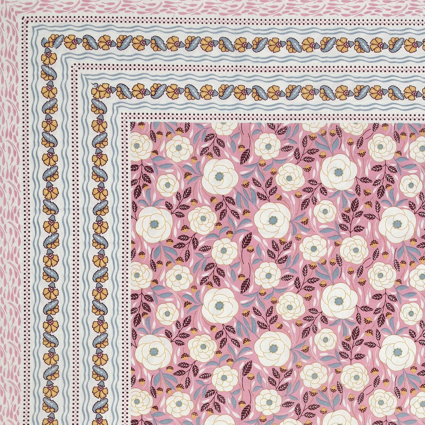 Cotton Jaipuri Diwan Size  Bedsheet With 2 Zipper Pillow Cover (Size 70*100)
