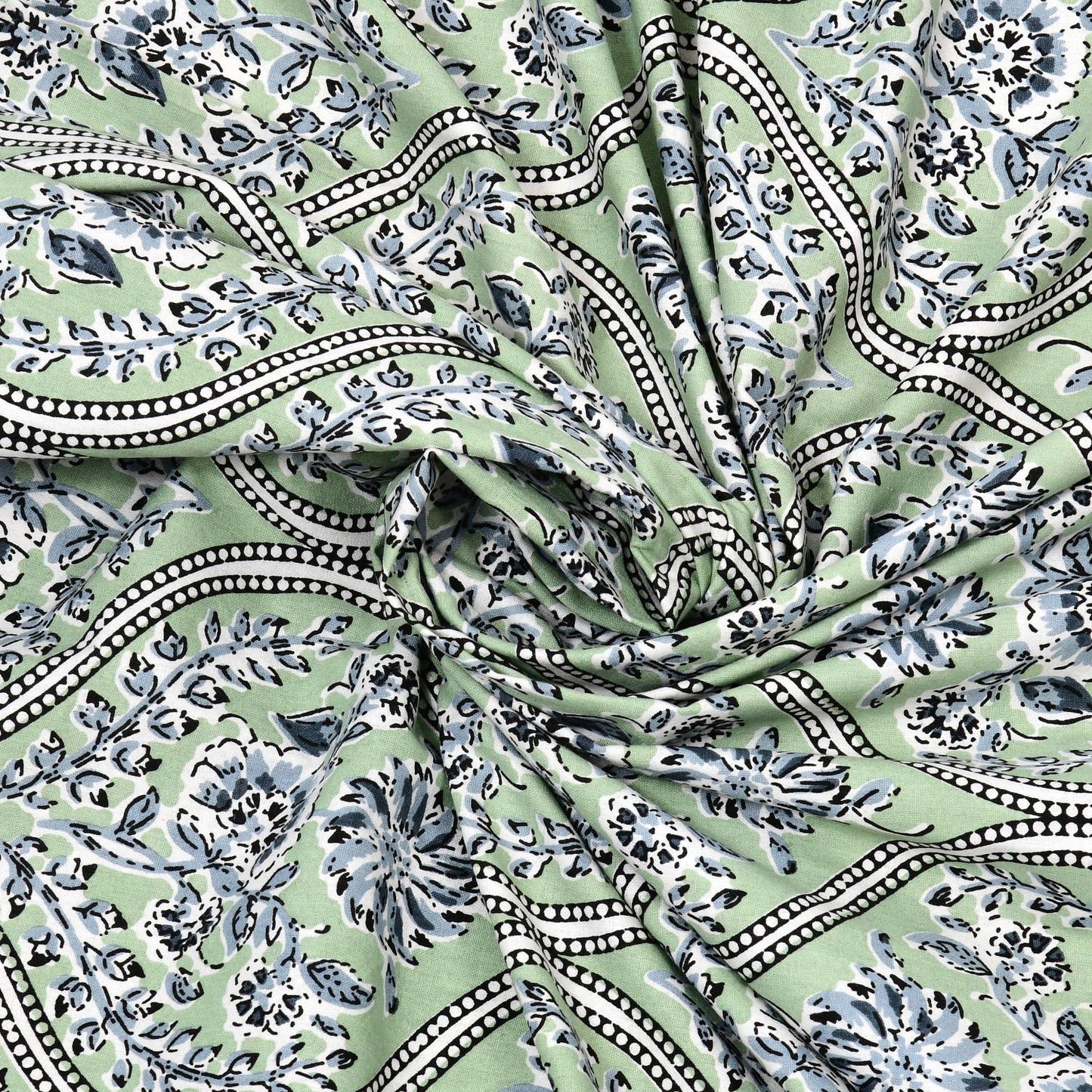 Cotton Jaipuri Diwan Size  Bedsheet With 2 Zipper Pillow Cover (Size 70*100)