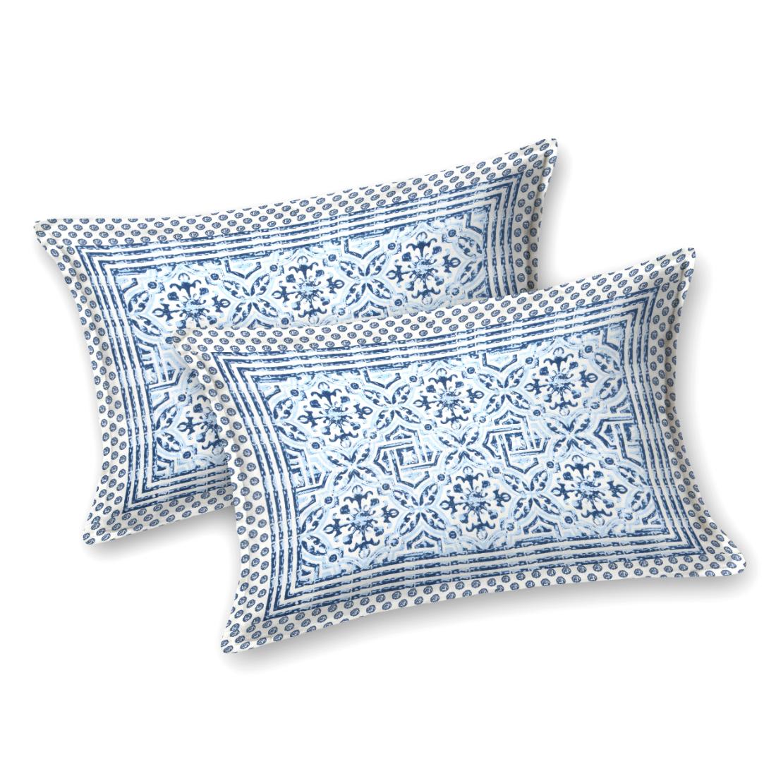 Cotton Jaipuri Diwan Size  Bedsheet With 2 Zipper Pillow Cover (Size 70*100)