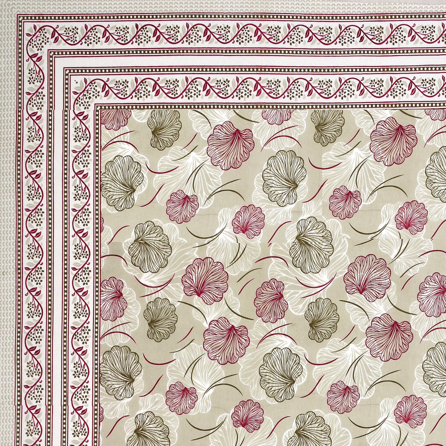 Cotton Jaipuri Diwan Size  Bedsheet With 2 Zipper Pillow Cover (Size 70*100)