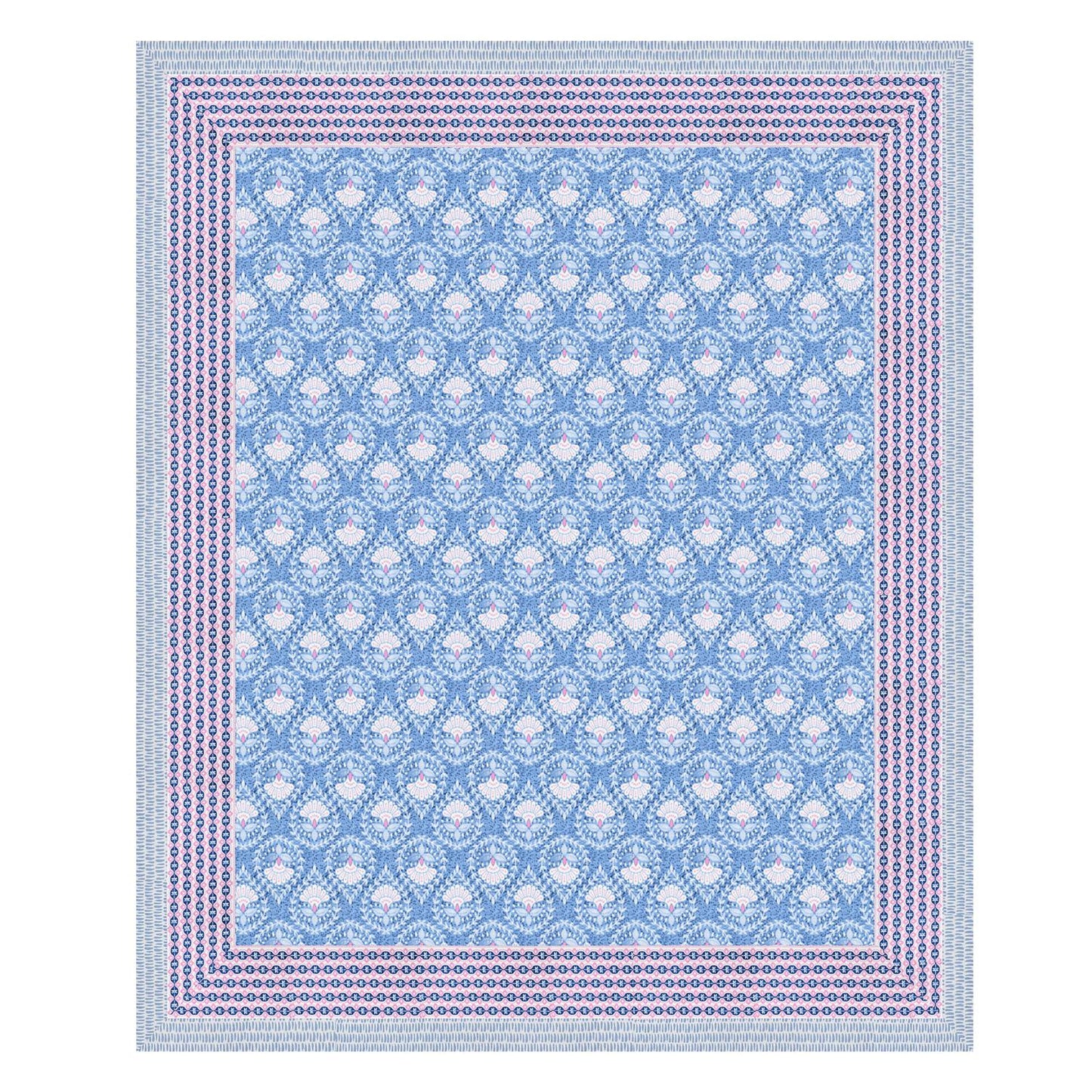 Cotton Jaipuri Diwan Size  Bedsheet With 2 Zipper Pillow Cover (Size 70*100)