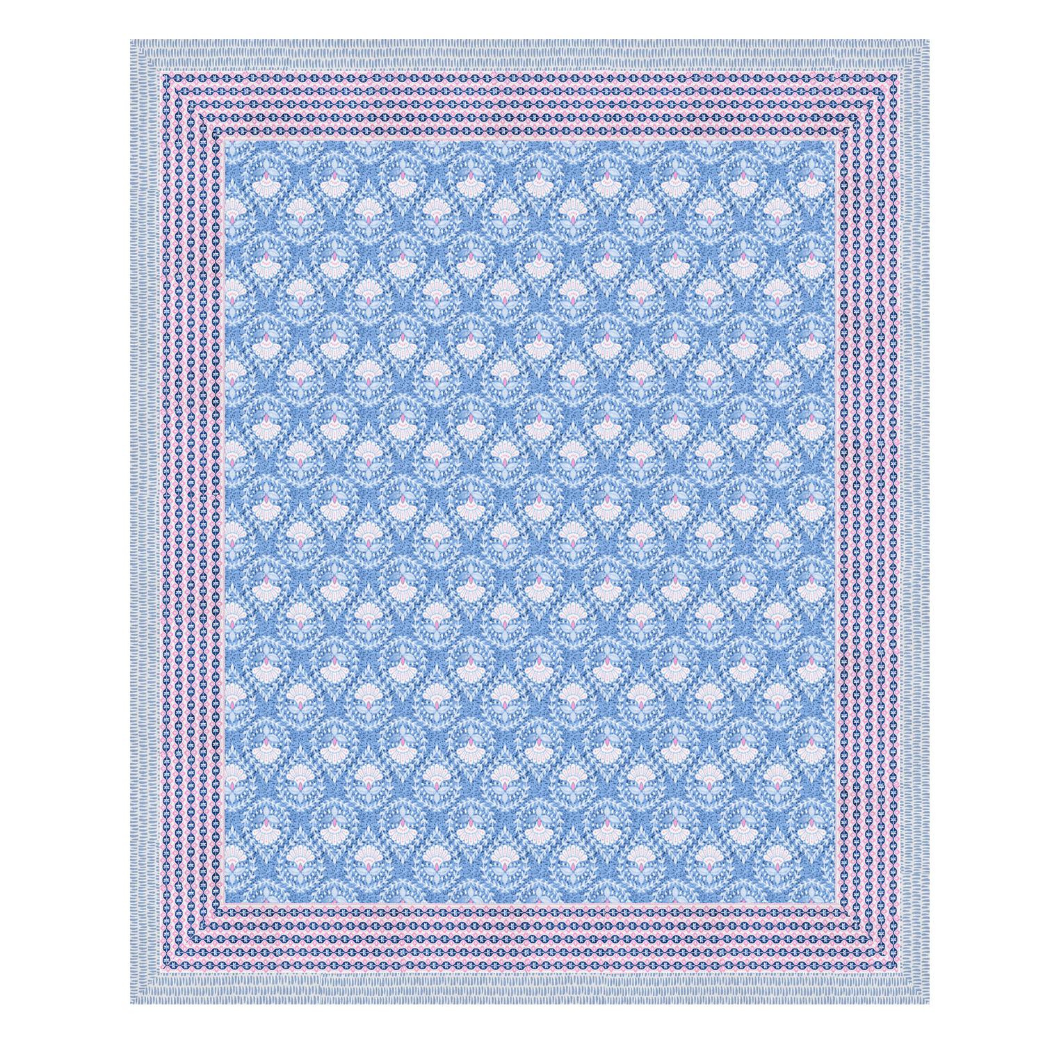 Cotton Jaipuri Diwan Size  Bedsheet With 2 Zipper Pillow Cover (Size 70*100)