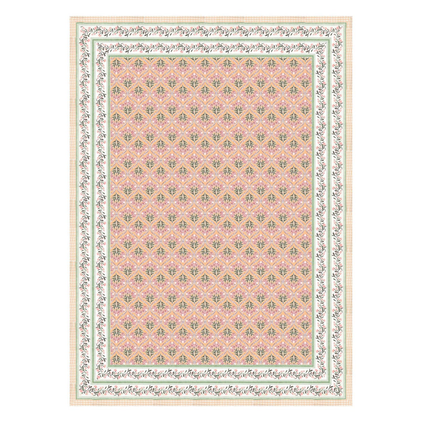 Cotton Jaipuri Diwan Size  Bedsheet With 2 Zipper Pillow Cover (Size 70*100)
